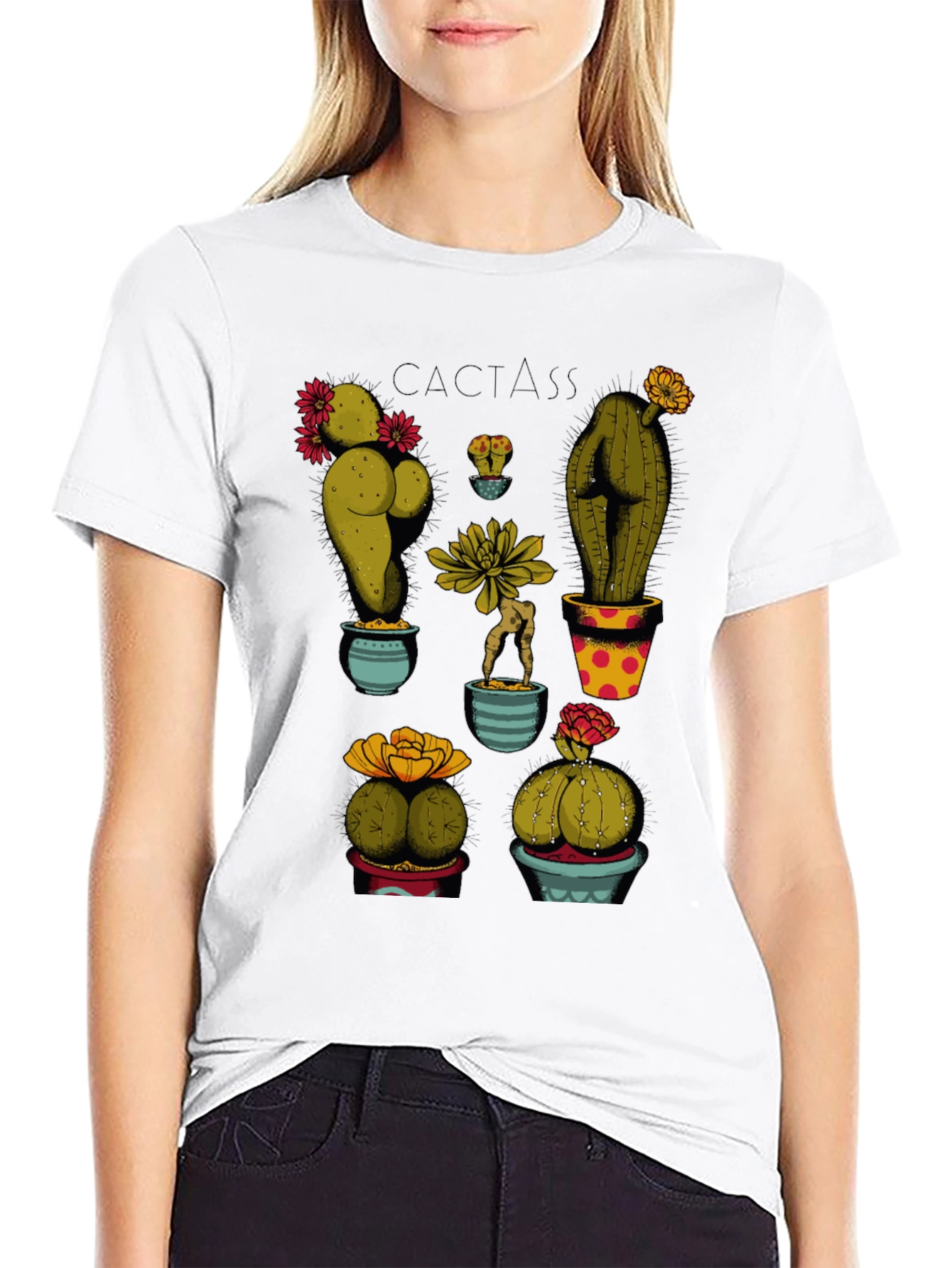 Cactass Graphic T-Shirt - Novelty Plant Humor Tee