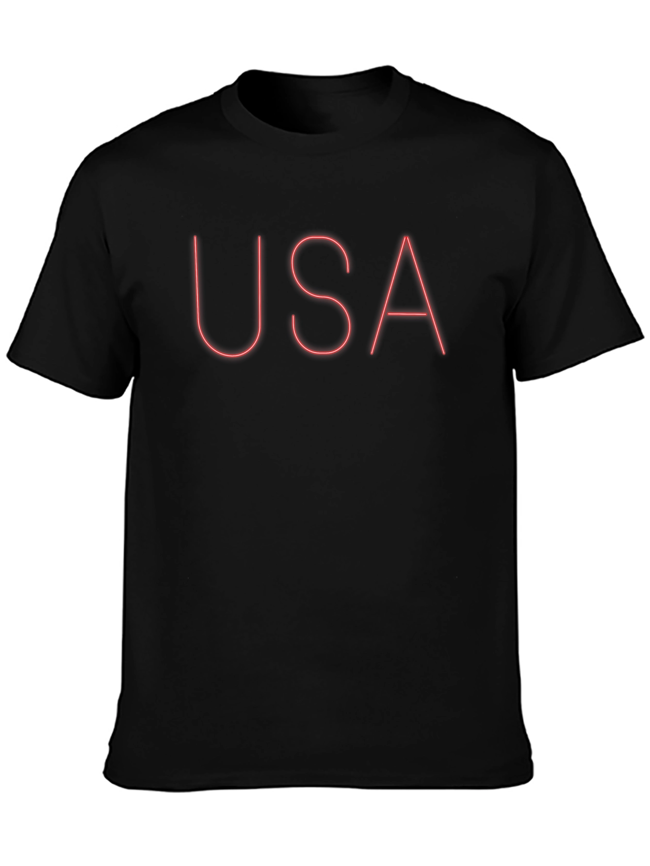 USA Graphic Tee - Classic Black Crew Neck