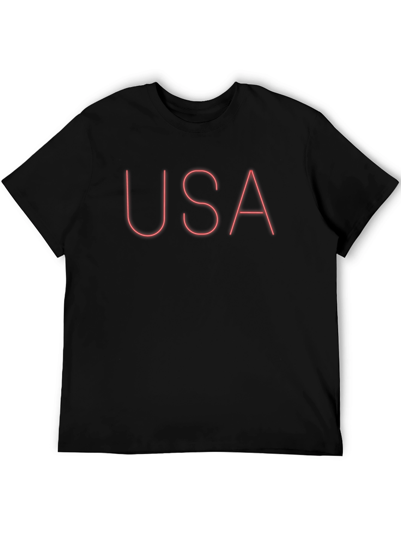 USA Graphic Tee - Classic Black Crew Neck