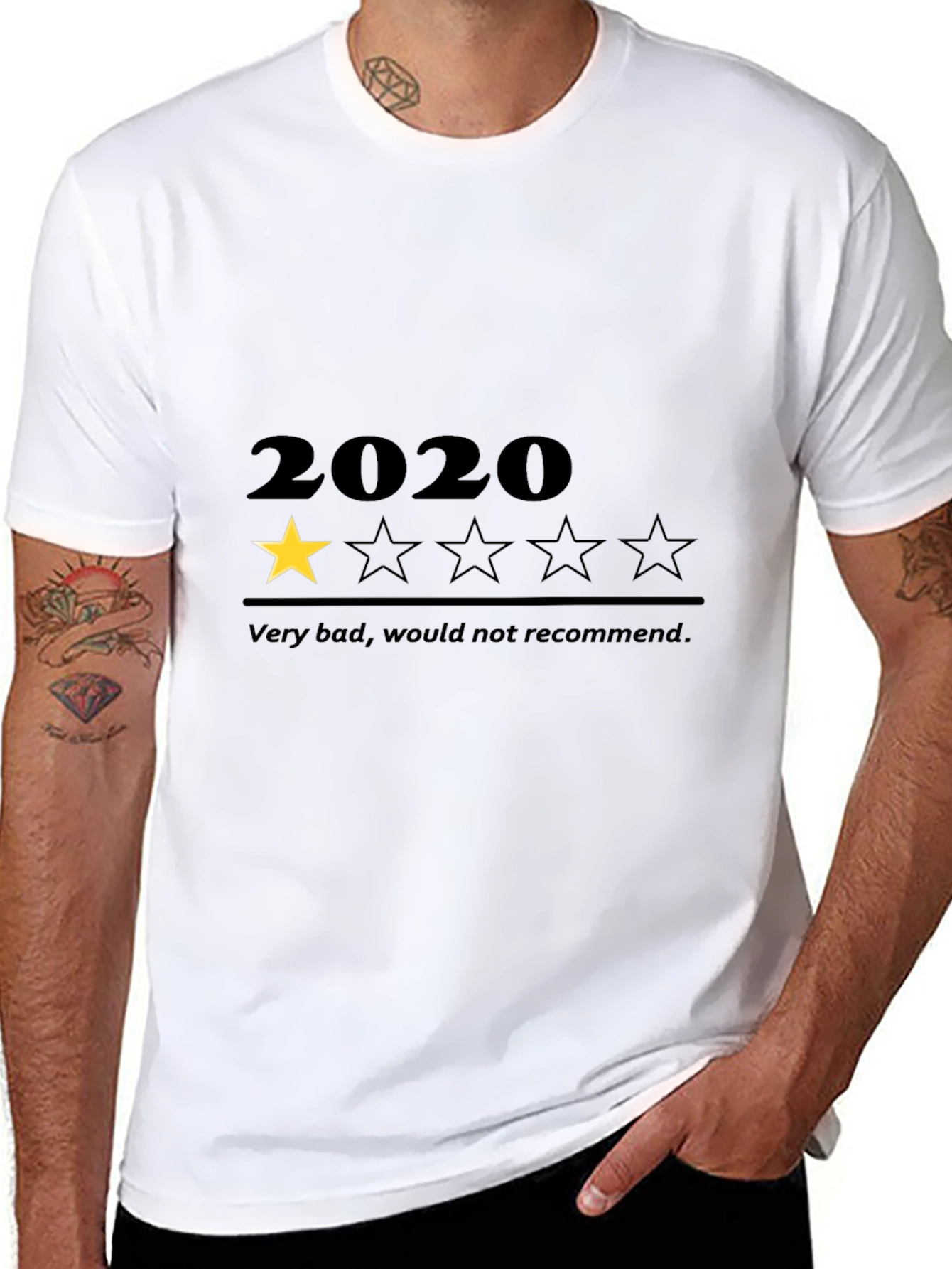 2020 One Star Review Black T-Shirt - Very Bad