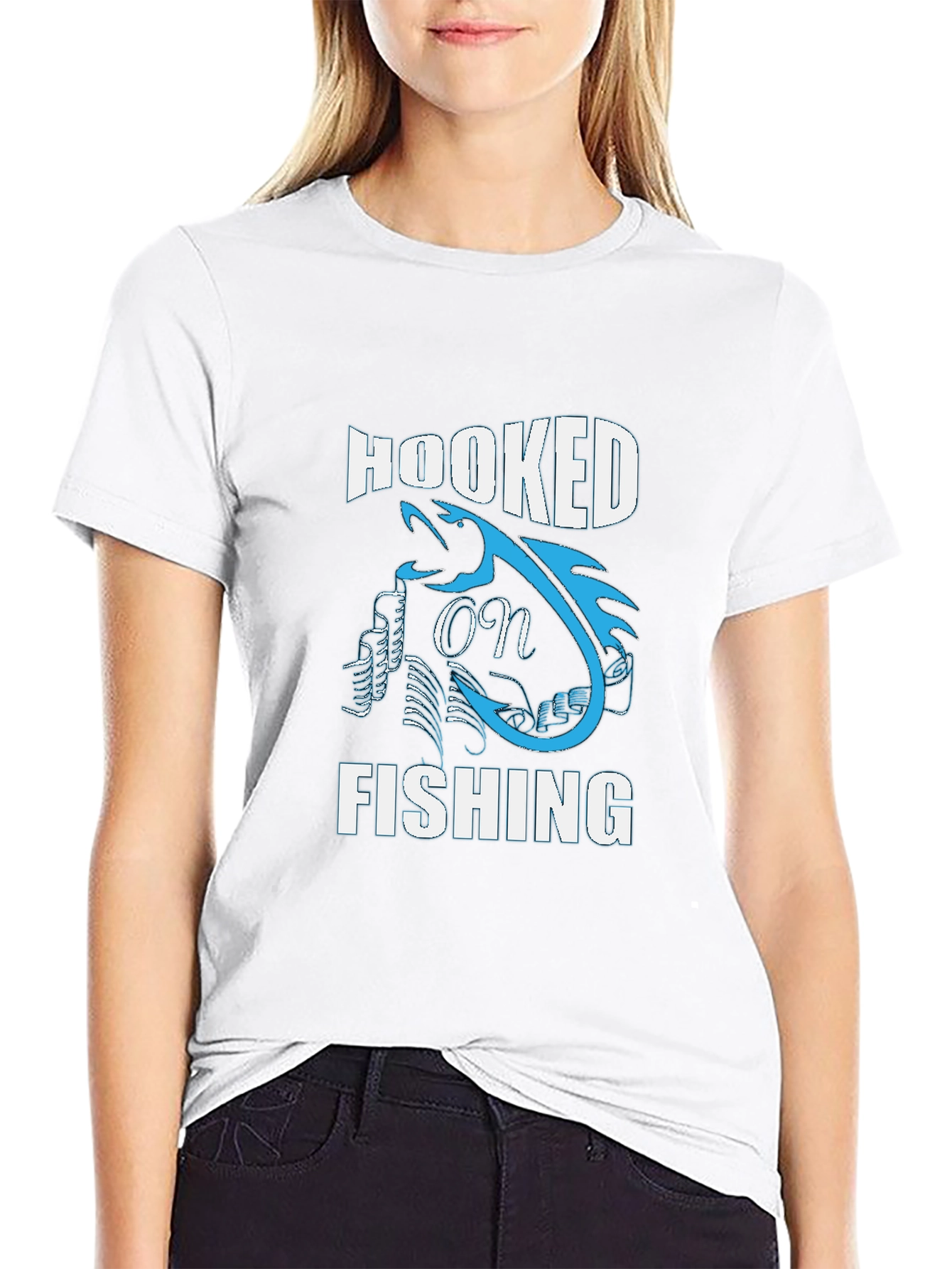 Hooked on Fishing Graphic Tee - Black