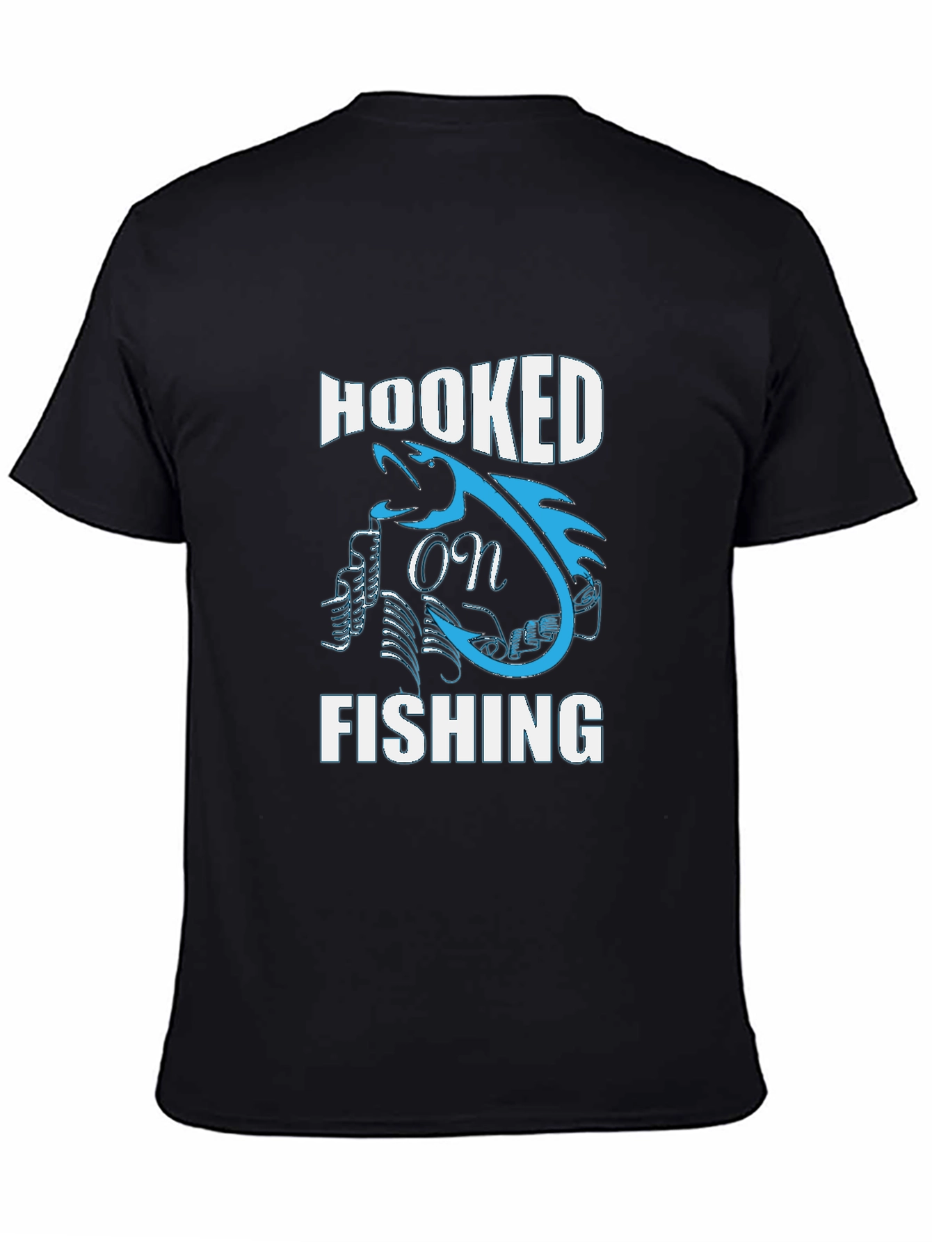 Hooked on Fishing Graphic Tee - Black