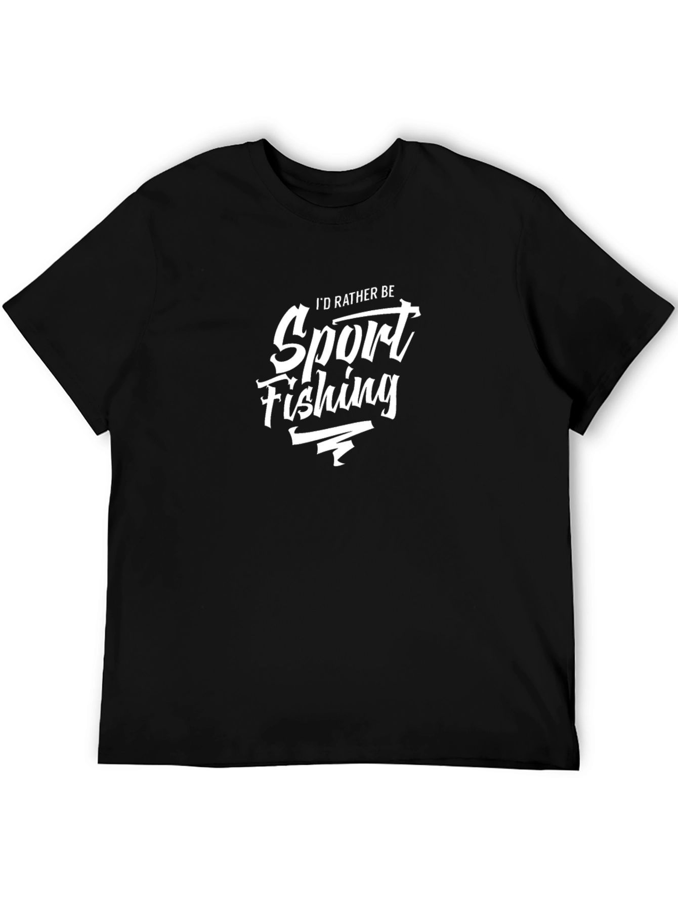 Sport Fishing T-Shirt - Black Cotton Tee