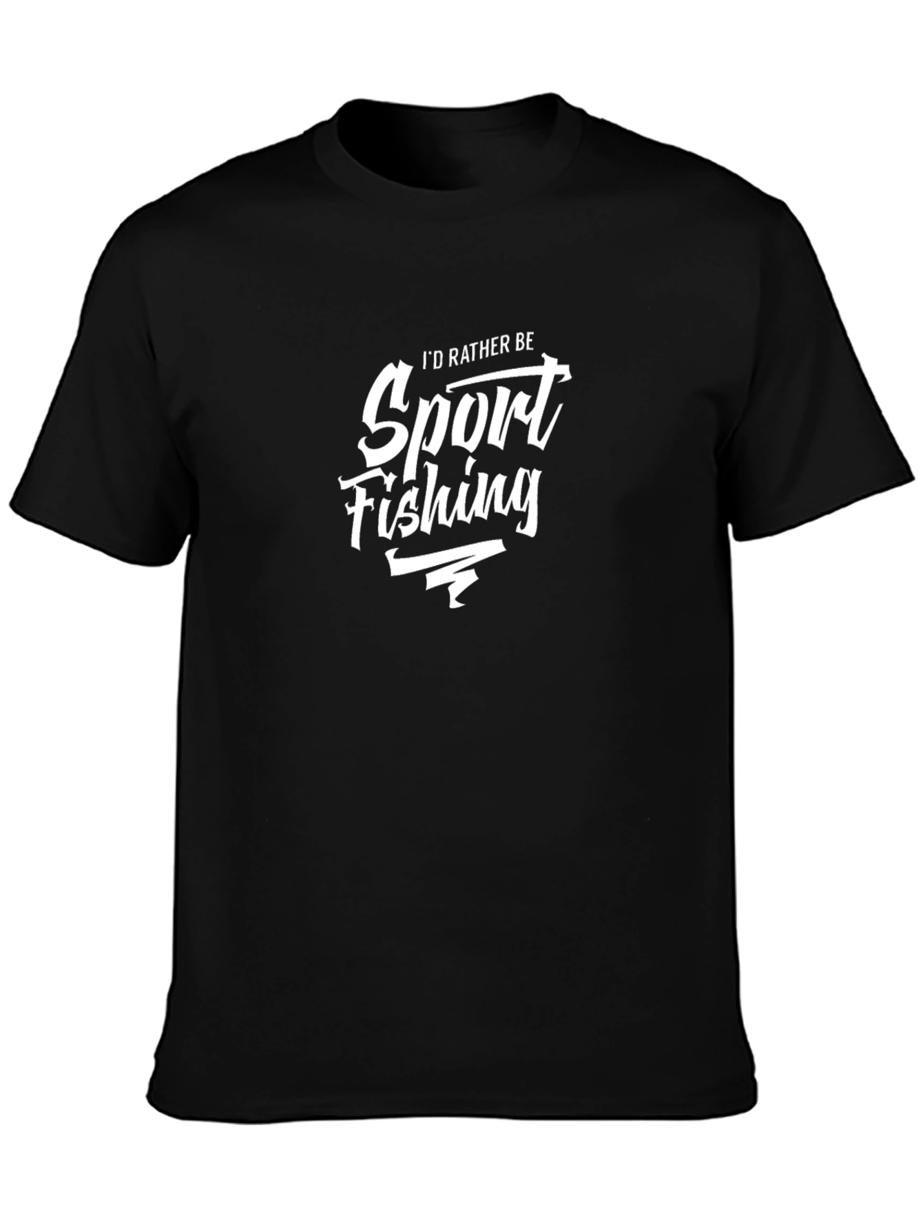 Sport Fishing T-Shirt - Black Cotton Tee