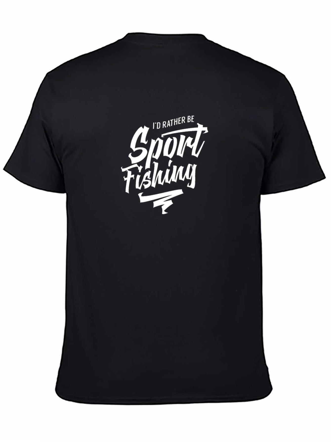 Sport Fishing T-Shirt - Black Cotton Tee