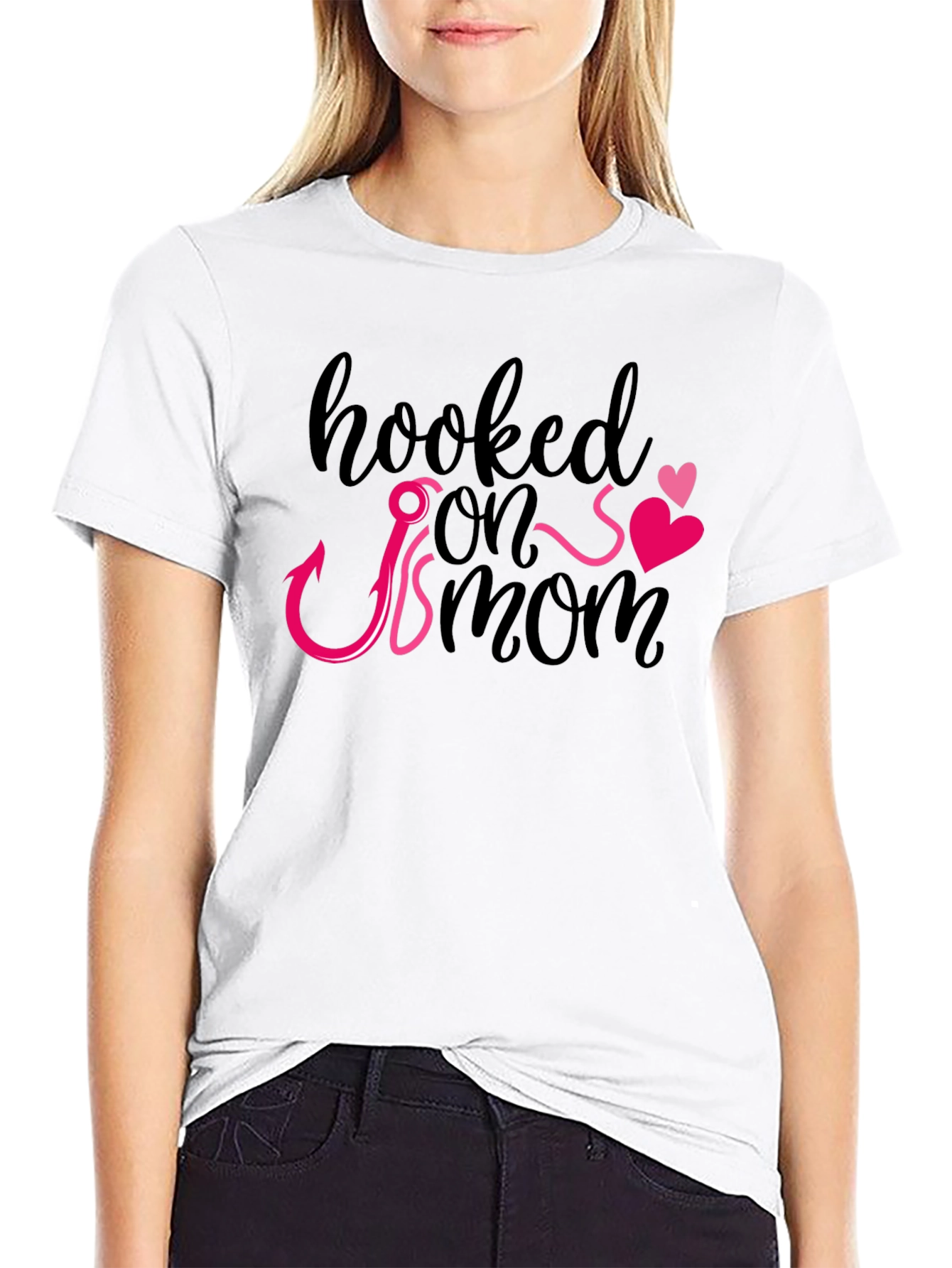 Hooked On Mom Graphic T-Shirt - Mens Black Tee