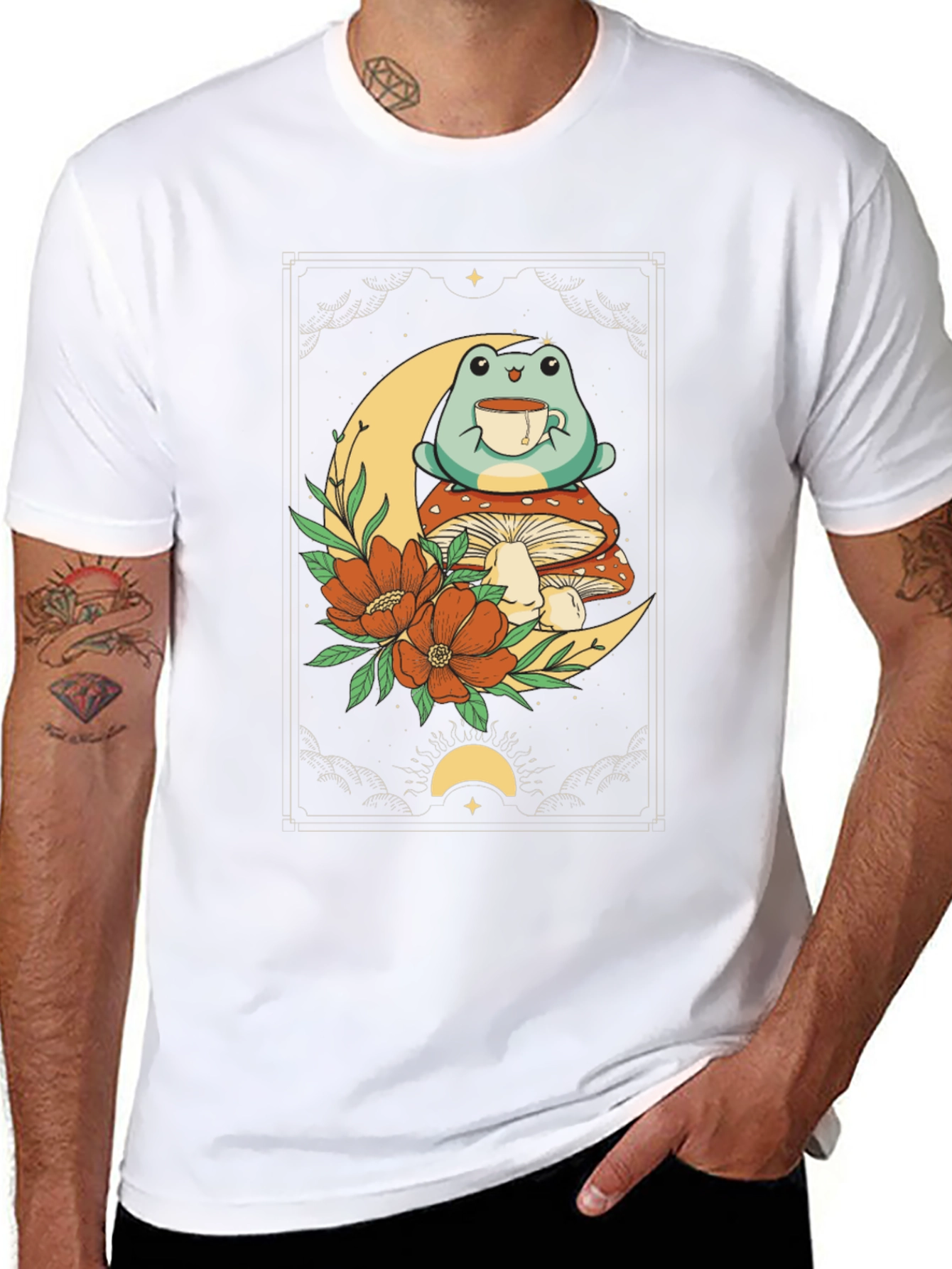 Frog on Moon Graphic T-Shirt