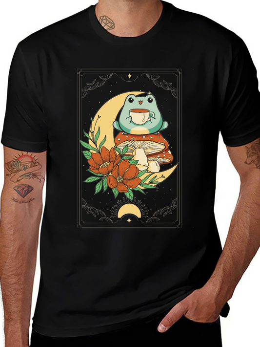 Frog on Moon Graphic T-Shirt