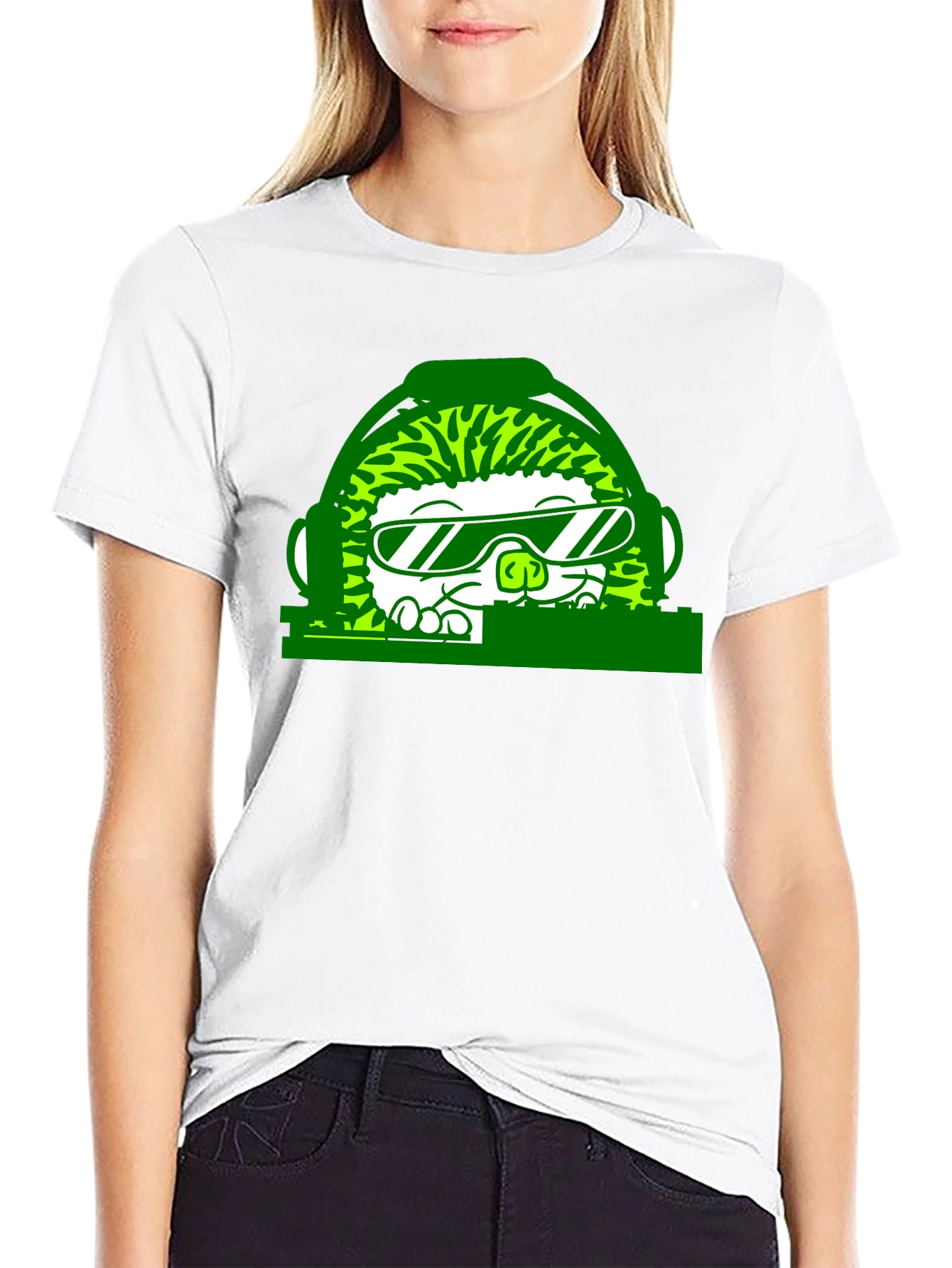 DJ Hedgehog Graphic Tee - Cool Novelty T-Shirt
