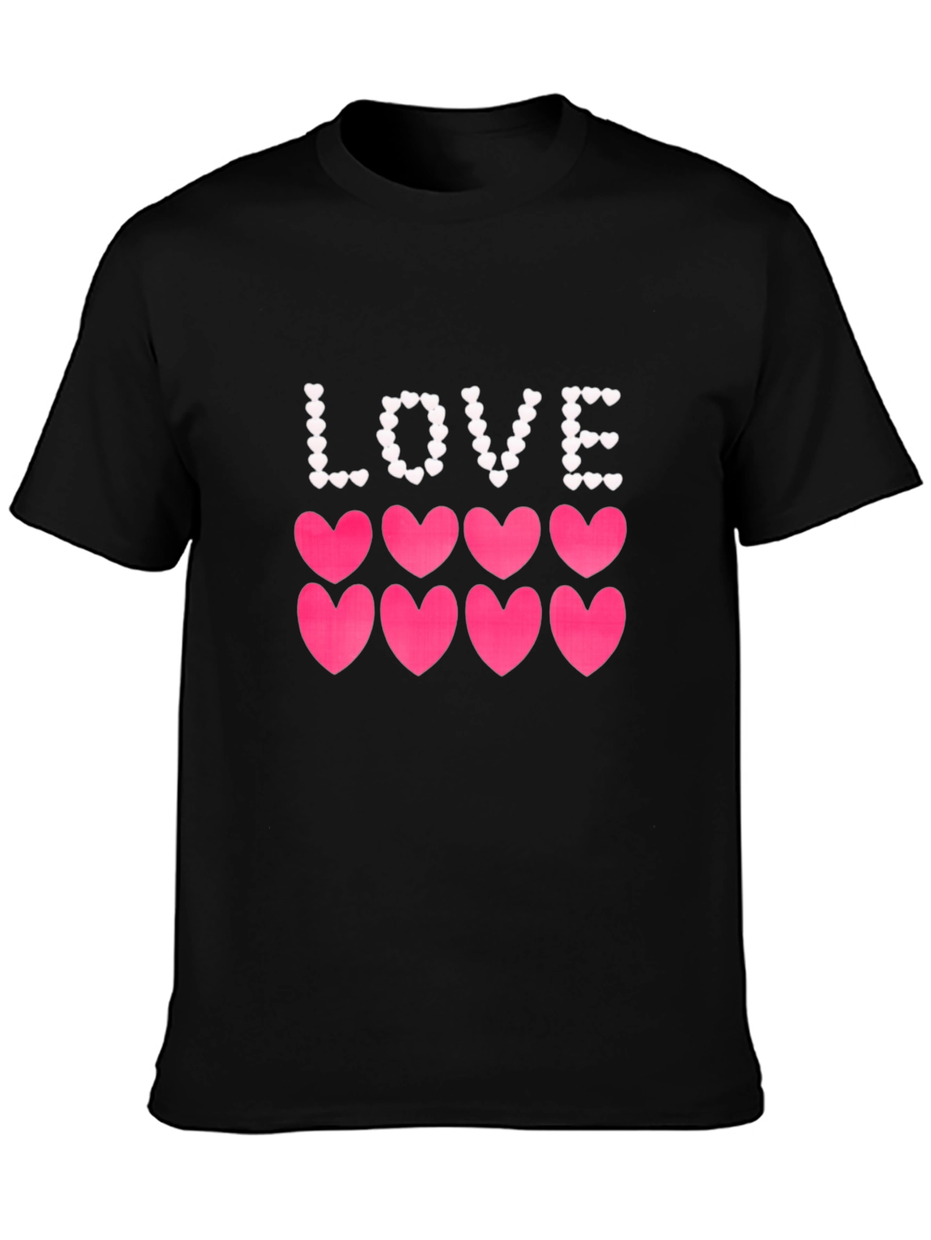 Love Hearts Graphic Tee - Stylish Mens Black T-Shirt