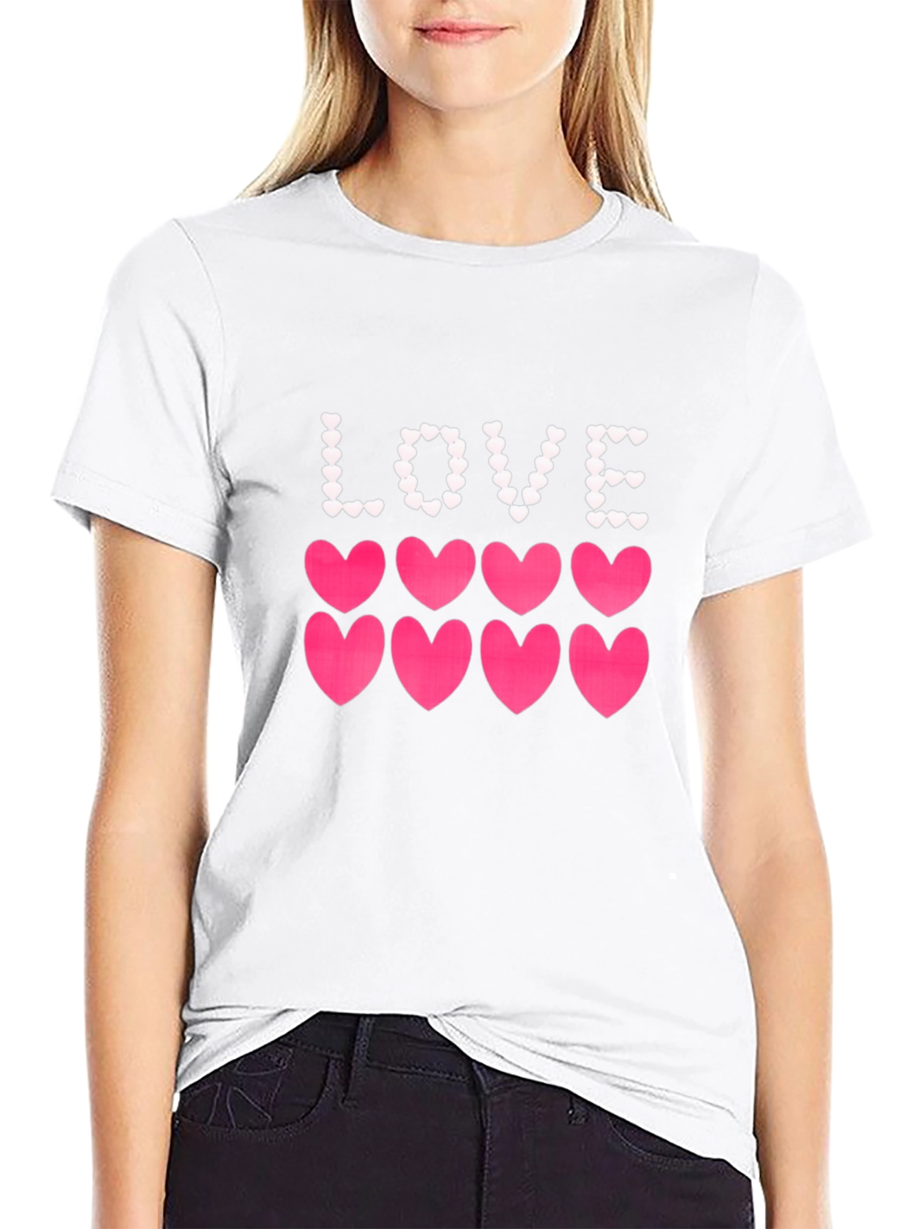 Love Hearts Graphic Tee - Stylish Mens Black T-Shirt