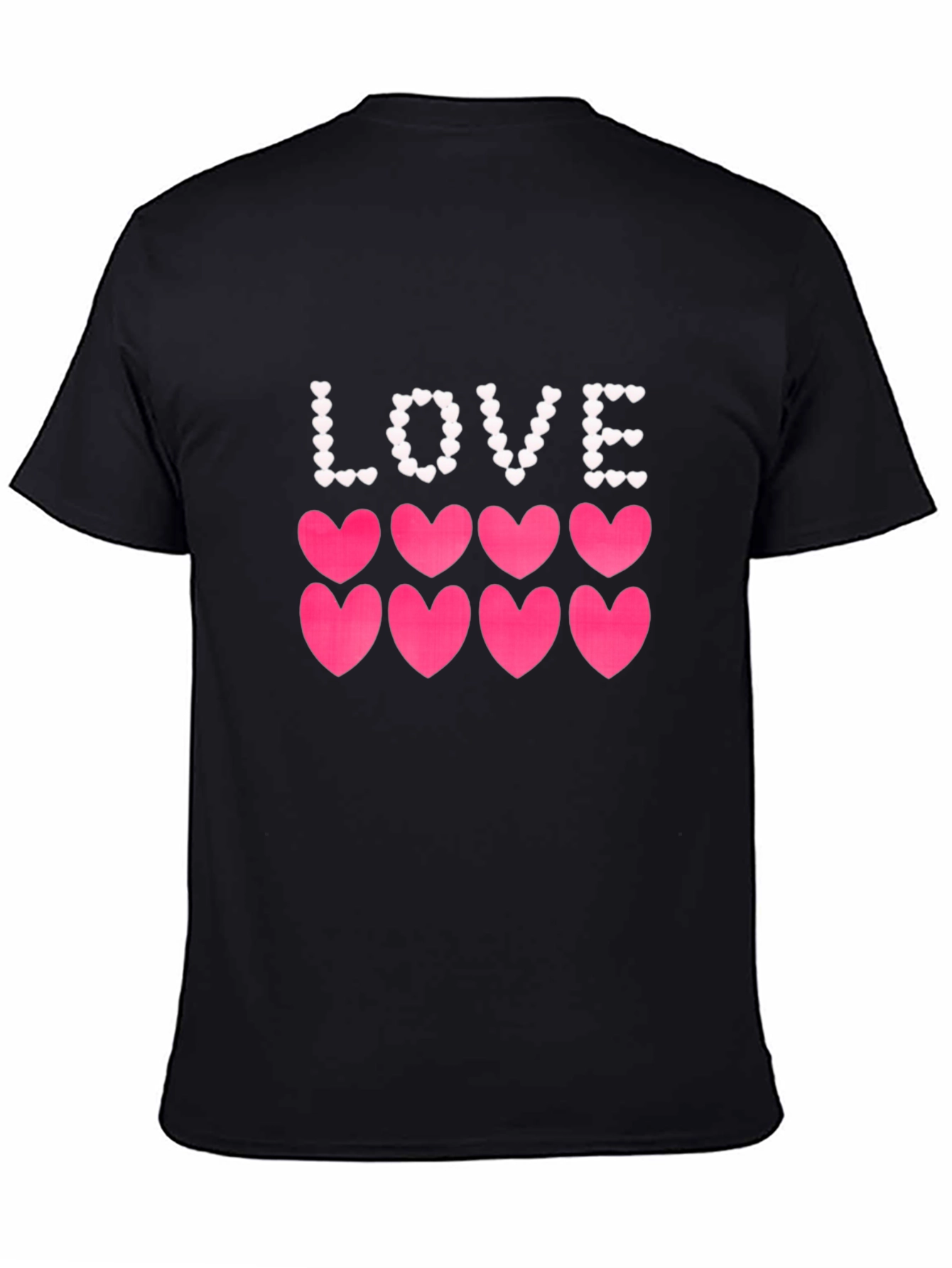 Love Hearts Graphic Tee - Stylish Mens Black T-Shirt