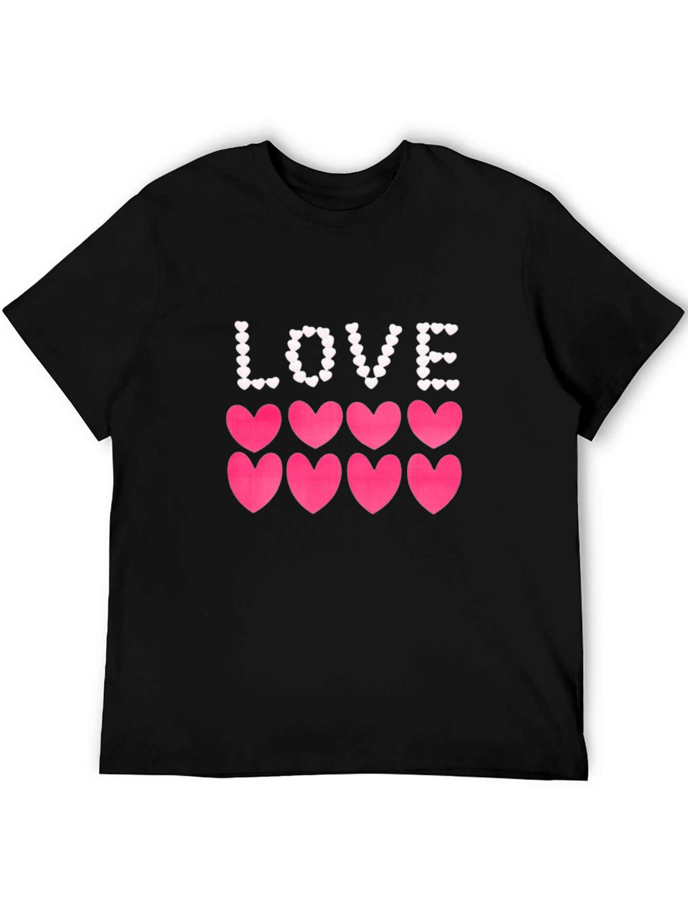 Love Hearts Graphic Tee - Stylish Mens Black T-Shirt