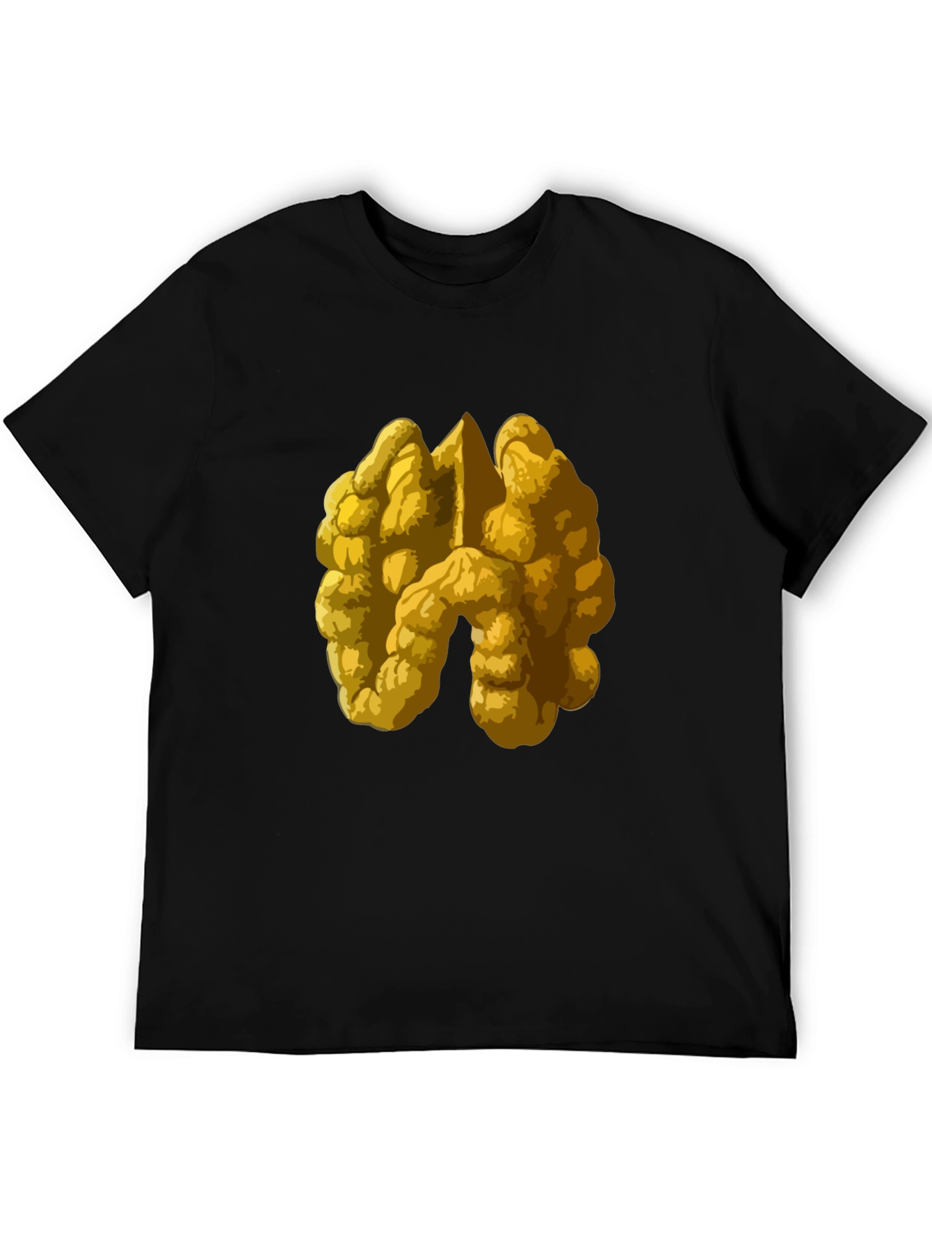 Walnut Graphic Tee - Nutty Design on Black Shirt