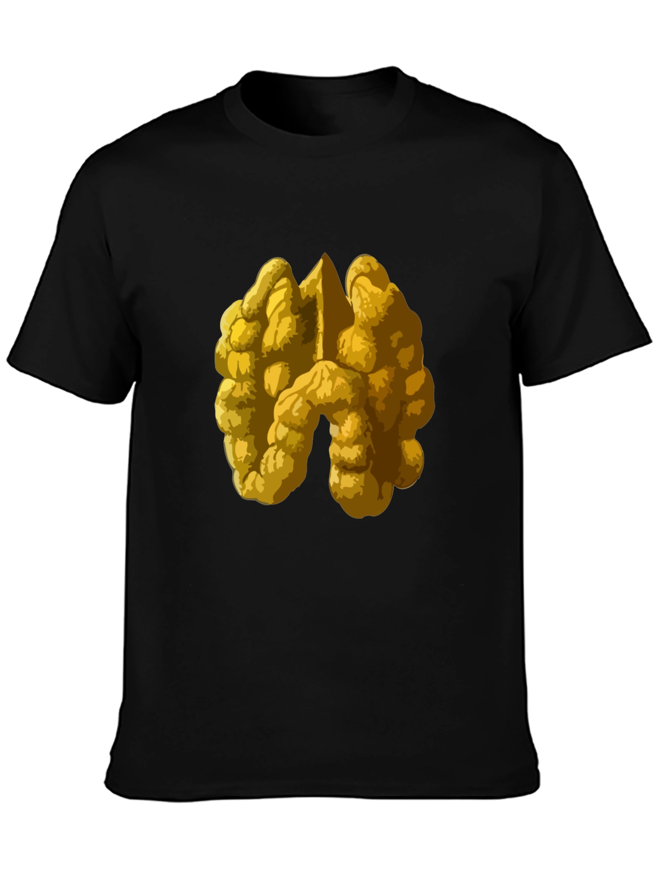 Walnut Graphic Tee - Nutty Design on Black Shirt