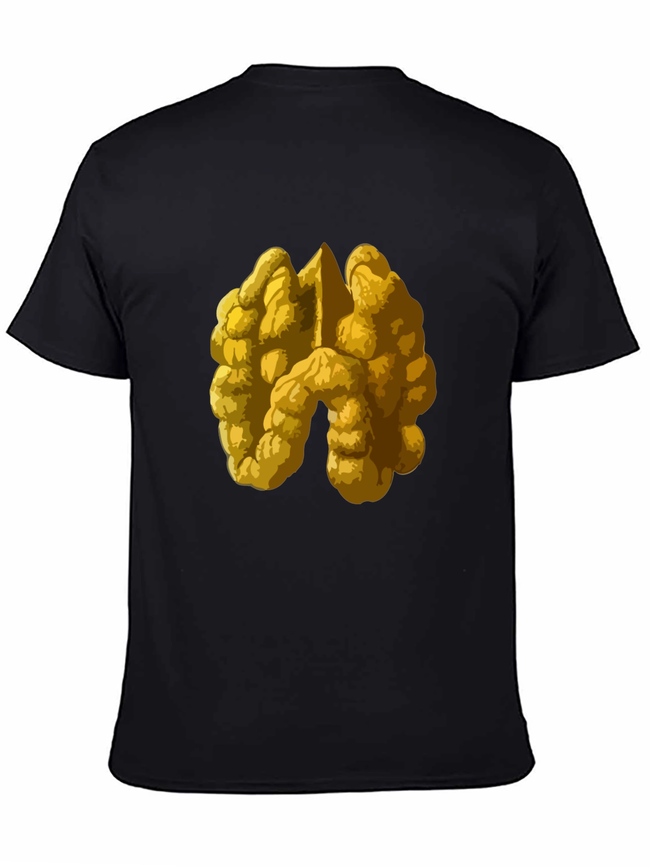 Walnut Graphic Tee - Nutty Design on Black Shirt