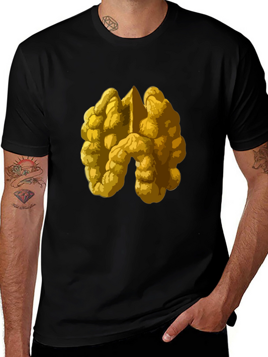 Walnut Graphic Tee - Nutty Design on Black Shirt