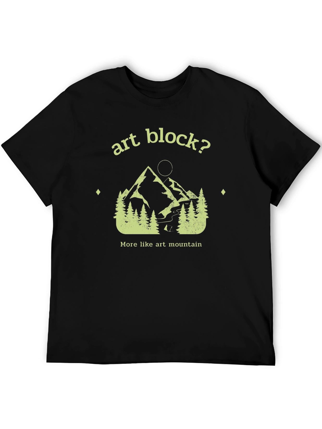 Art Block Mountain T-Shirt Funny Creative Design Tee