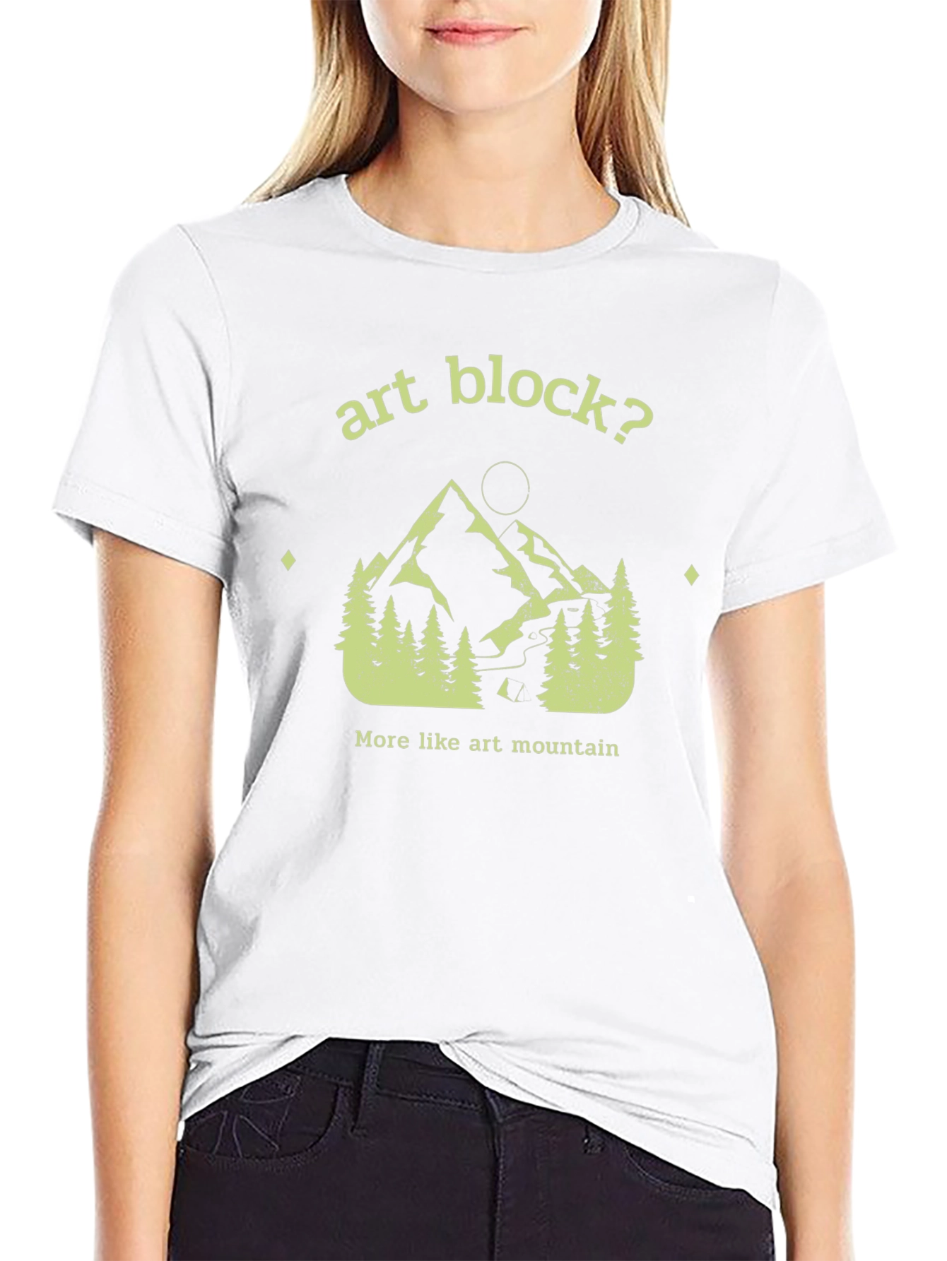 Art Block Mountain T-Shirt Funny Creative Design Tee