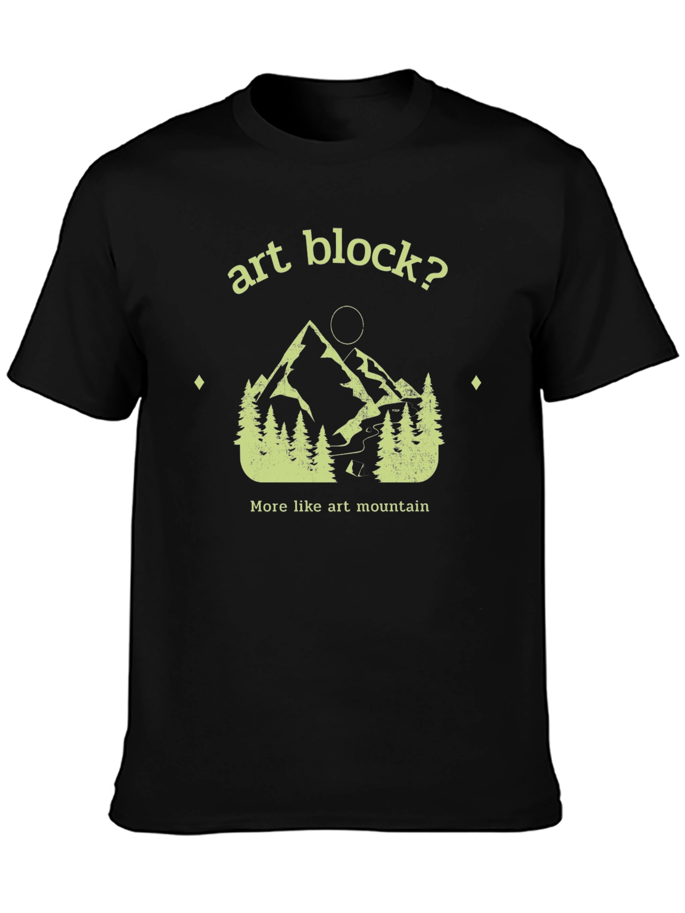 Art Block Mountain T-Shirt Funny Creative Design Tee