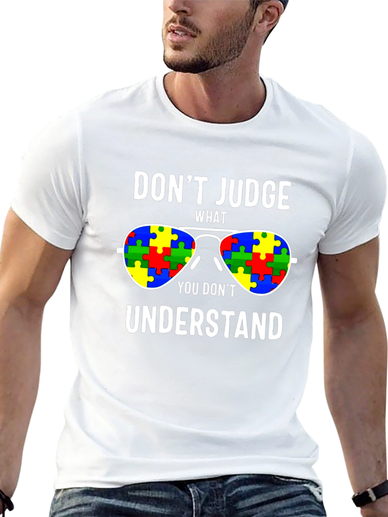 Autism Awareness Puzzle Sunglasses T-Shirt
