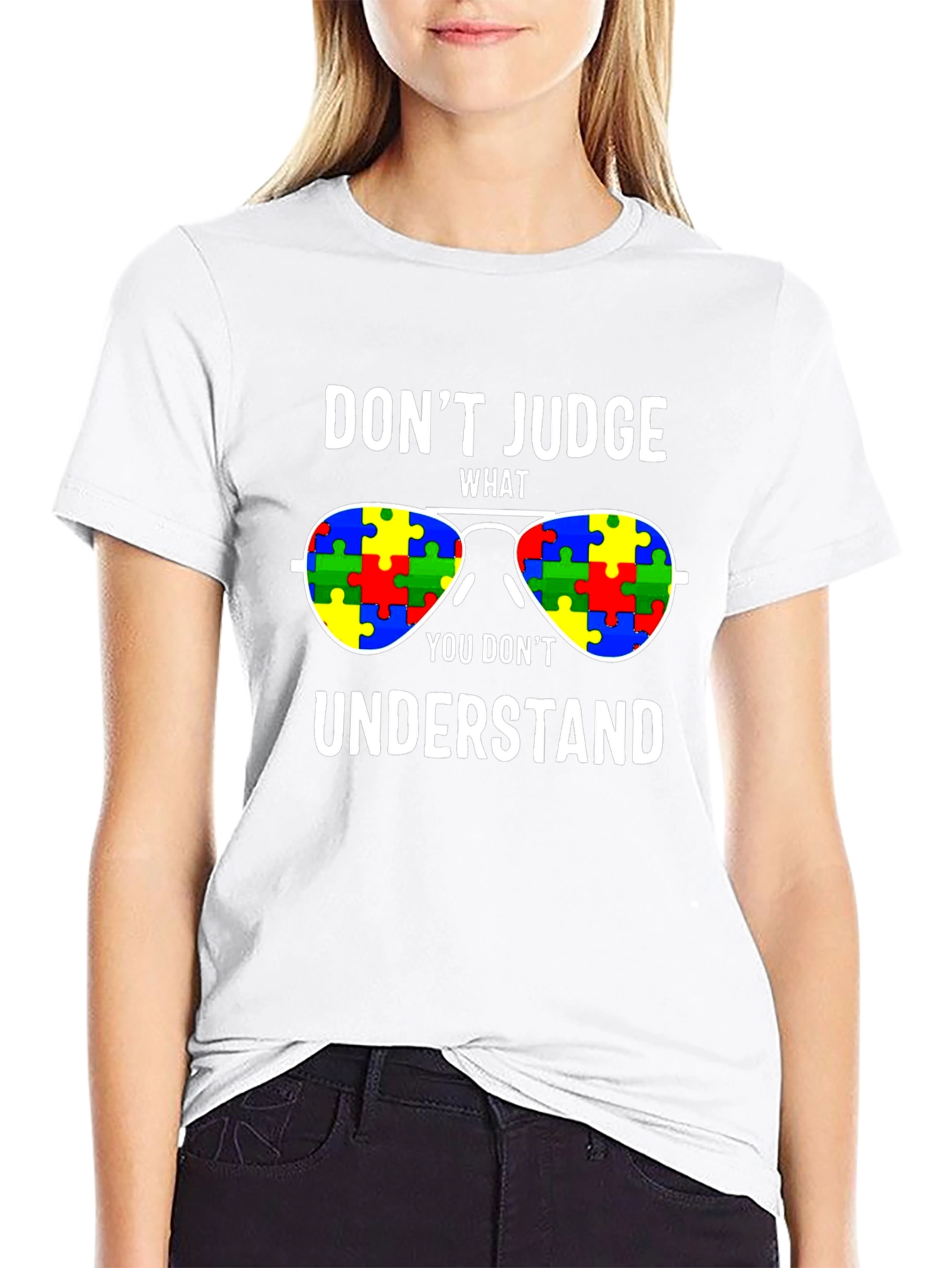 Autism Awareness Puzzle Sunglasses T-Shirt