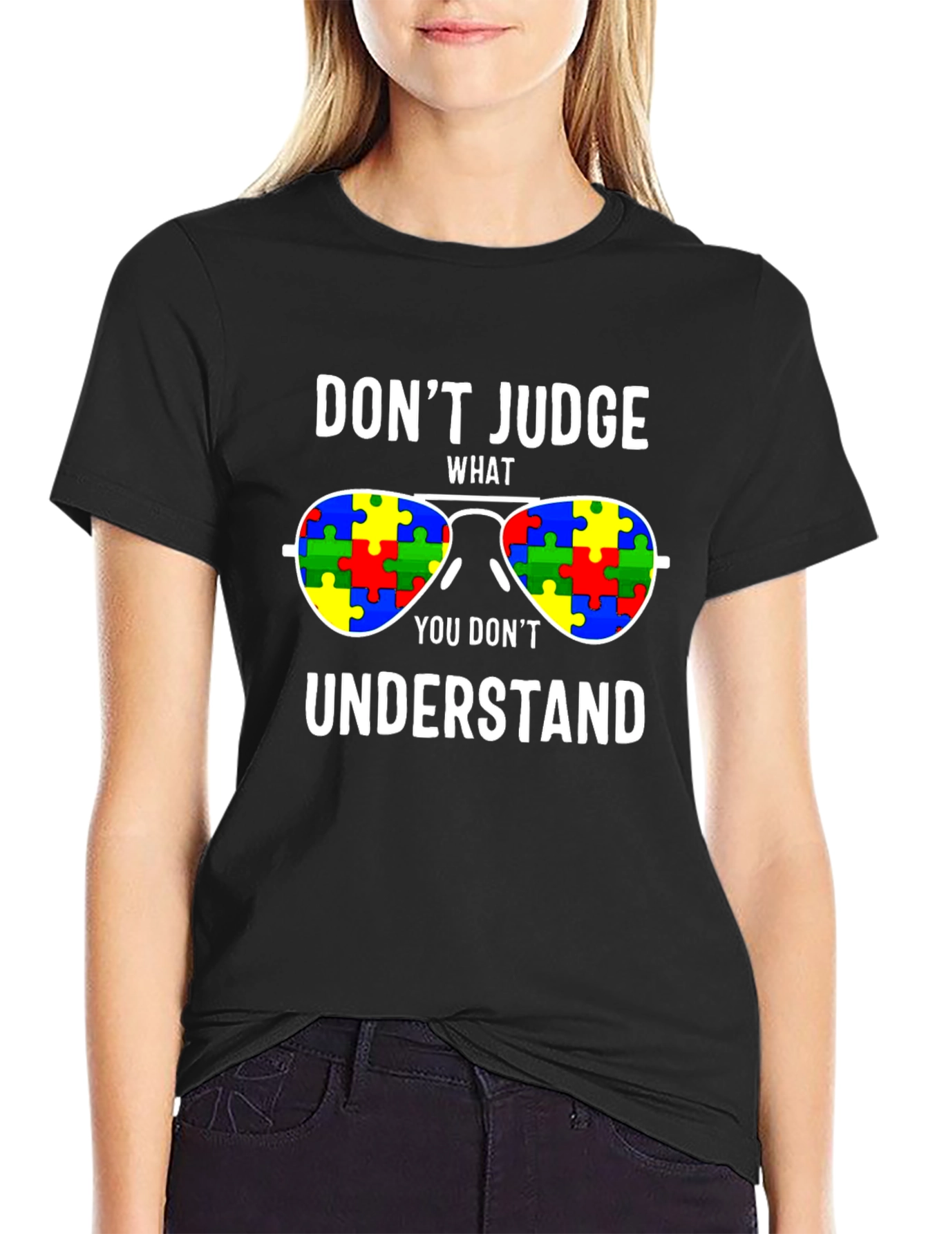 Autism Awareness Puzzle Sunglasses T-Shirt
