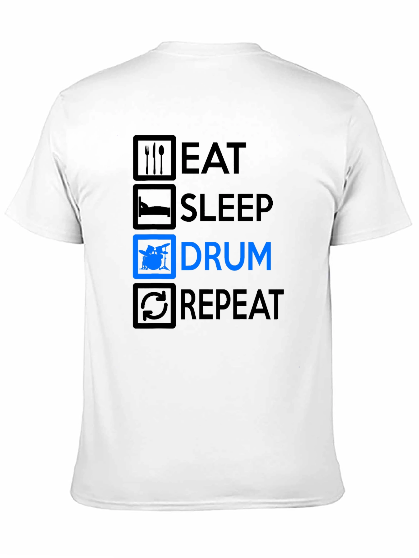 Eat Sleep Drum Repeat Black T-Shirt