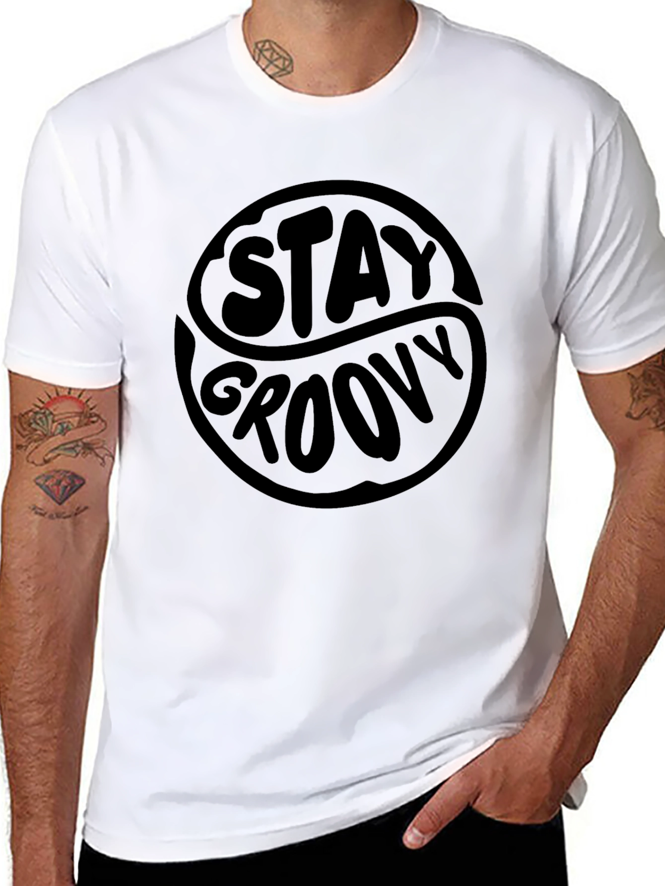 Stay Groovy Black Graphic Tee