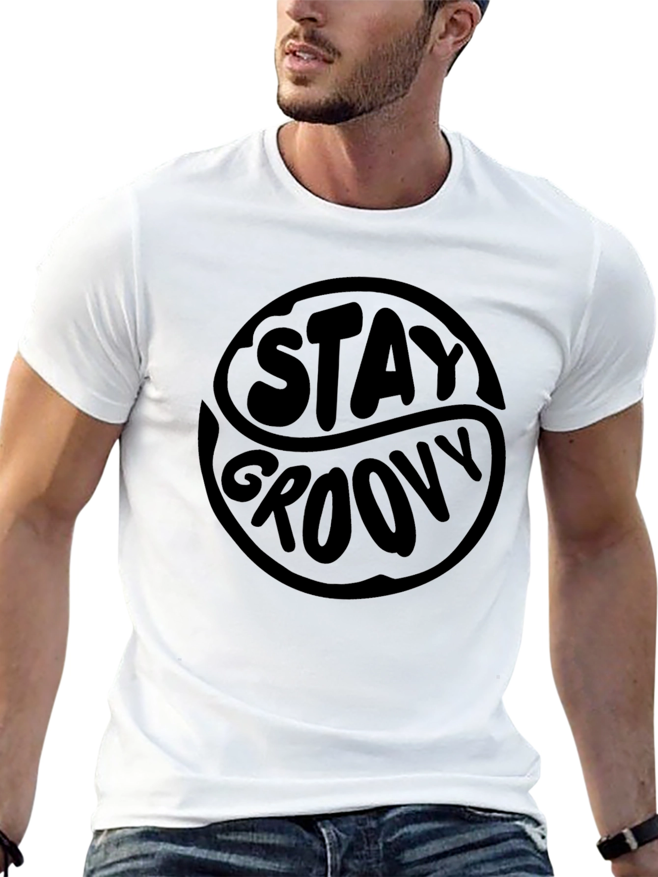 Stay Groovy Black Graphic Tee
