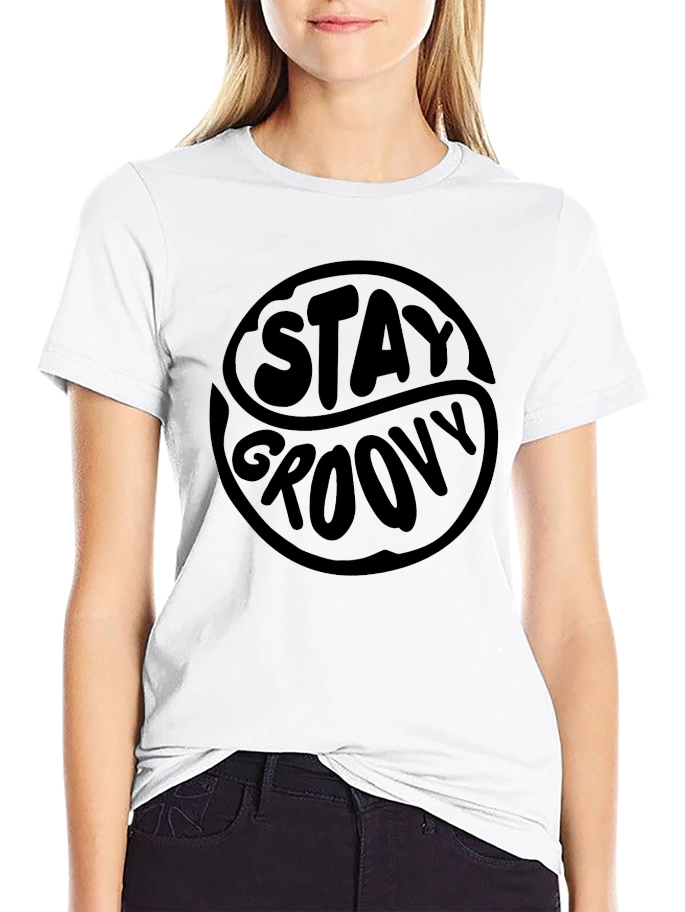 Stay Groovy Black Graphic Tee