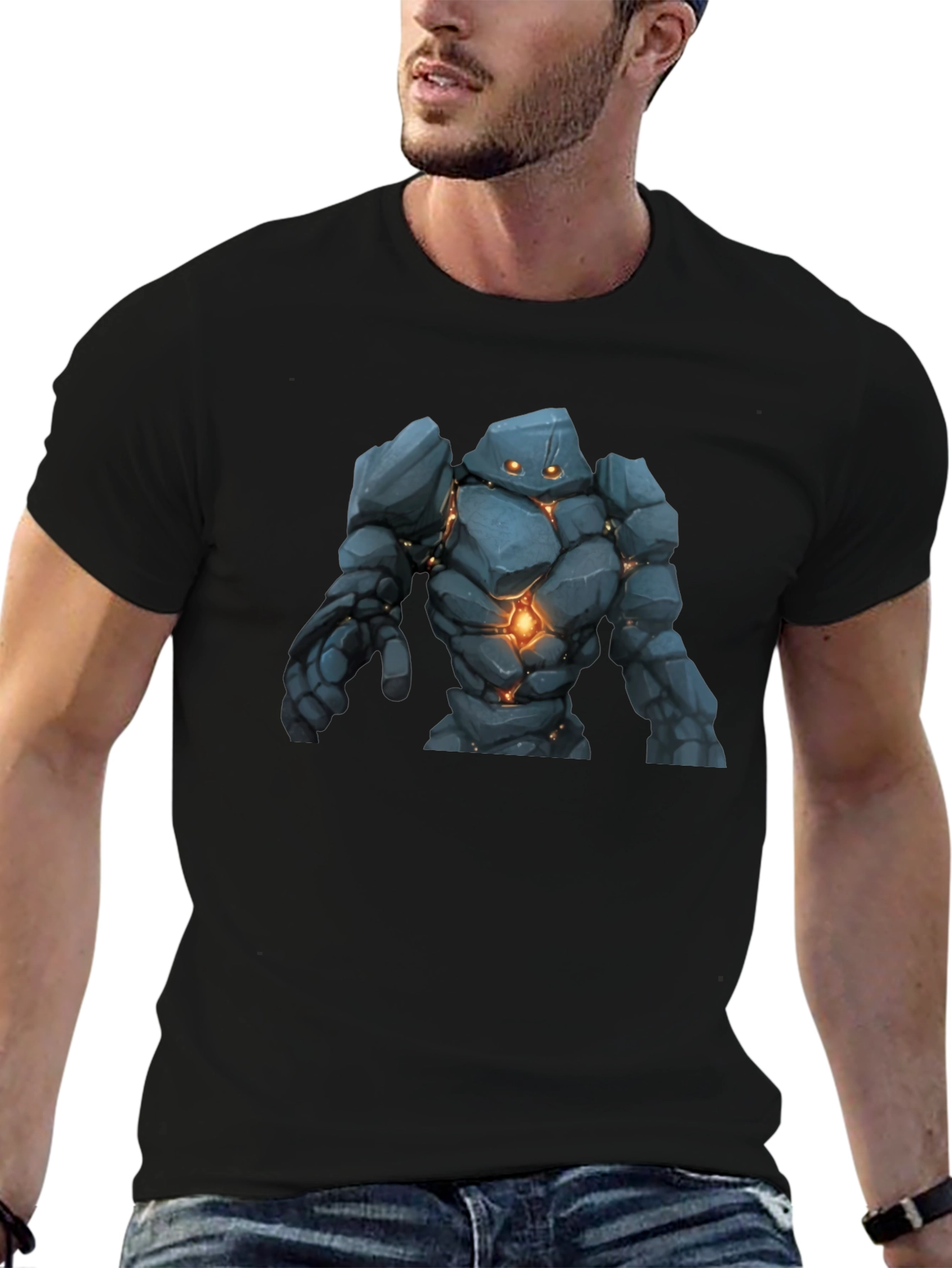 Golem Graphic Print Black T-Shirt