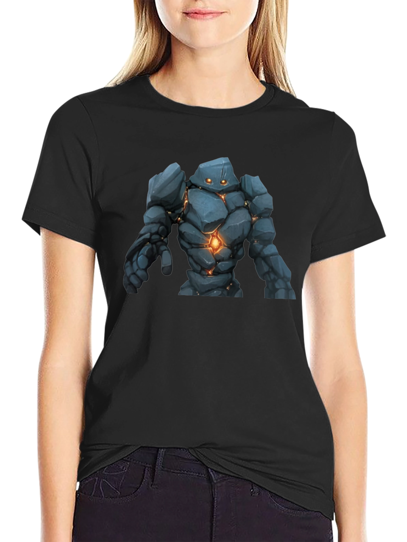 Golem Graphic Print Black T-Shirt