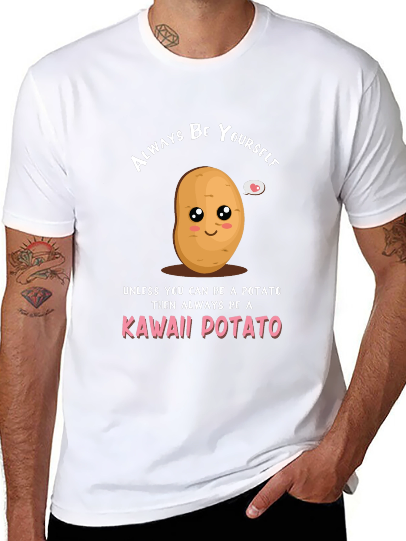 Kawaii Potato Graphic Tee - Funny Novelty T-Shirt