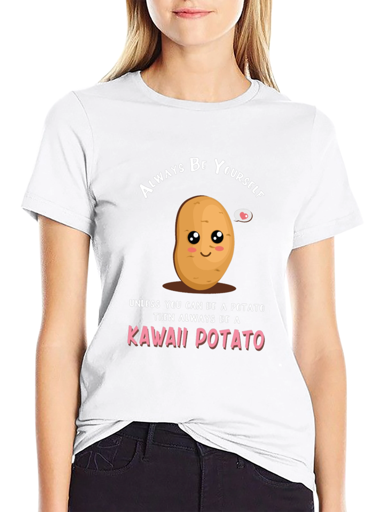 Kawaii Potato Graphic Tee - Funny Novelty T-Shirt