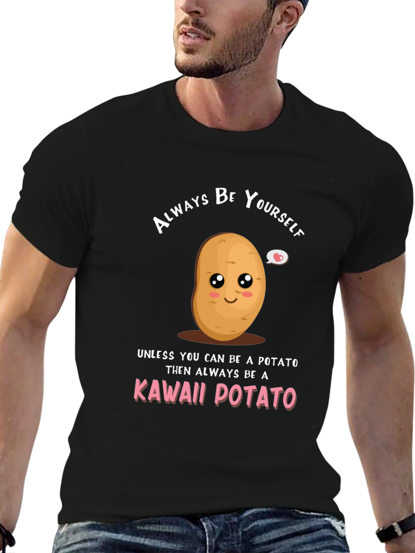 Kawaii Potato Graphic Tee - Funny Novelty T-Shirt