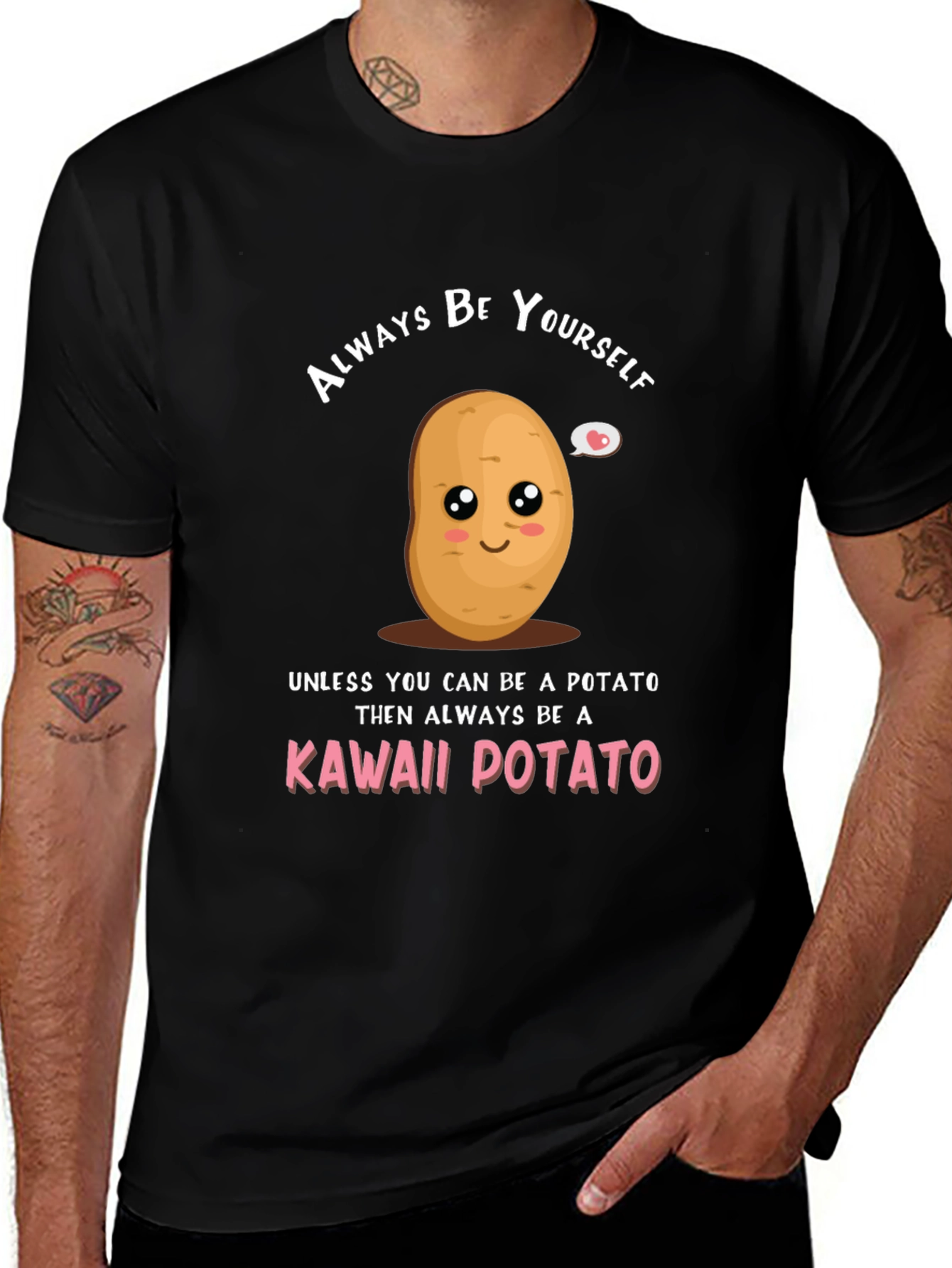 Kawaii Potato Graphic Tee - Funny Novelty T-Shirt