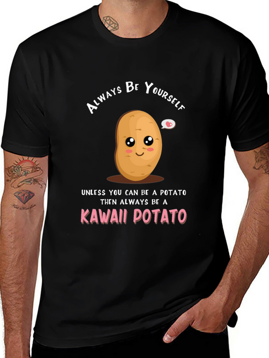 Kawaii Potato Graphic Tee - Funny Novelty T-Shirt