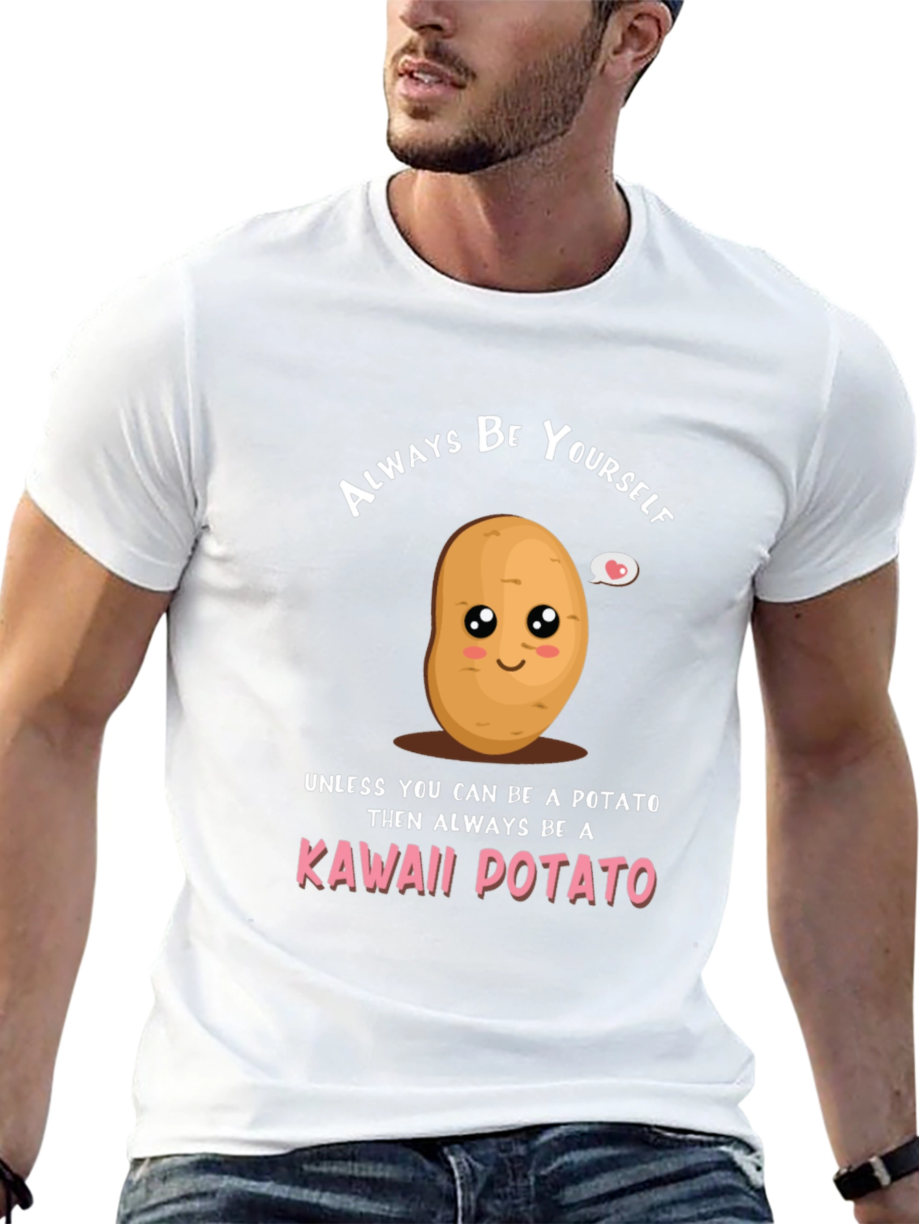 Kawaii Potato Graphic Tee - Funny Novelty T-Shirt