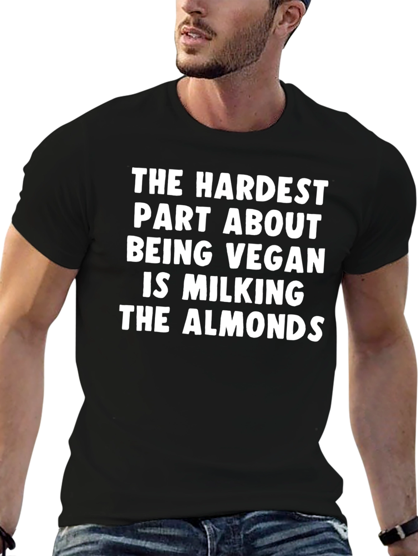 Vegan Humor Graphic Tee - Milking Almonds
