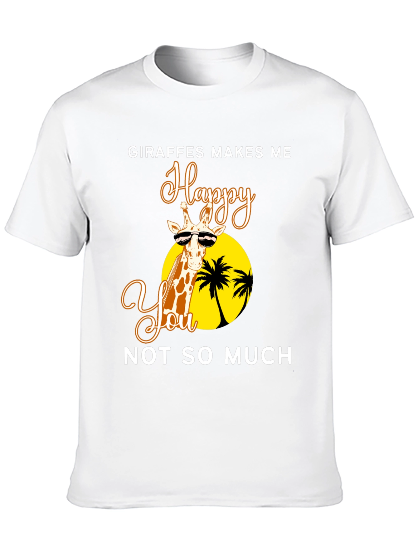 Giraffe Happy Tee - Unisex Novelty Graphic T-Shirt