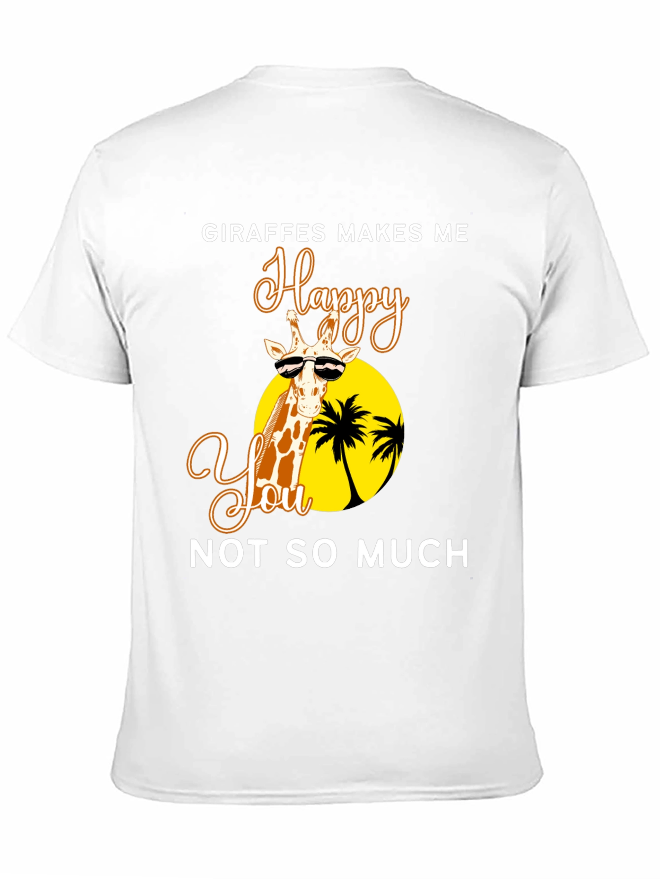 Giraffe Happy Tee - Unisex Novelty Graphic T-Shirt