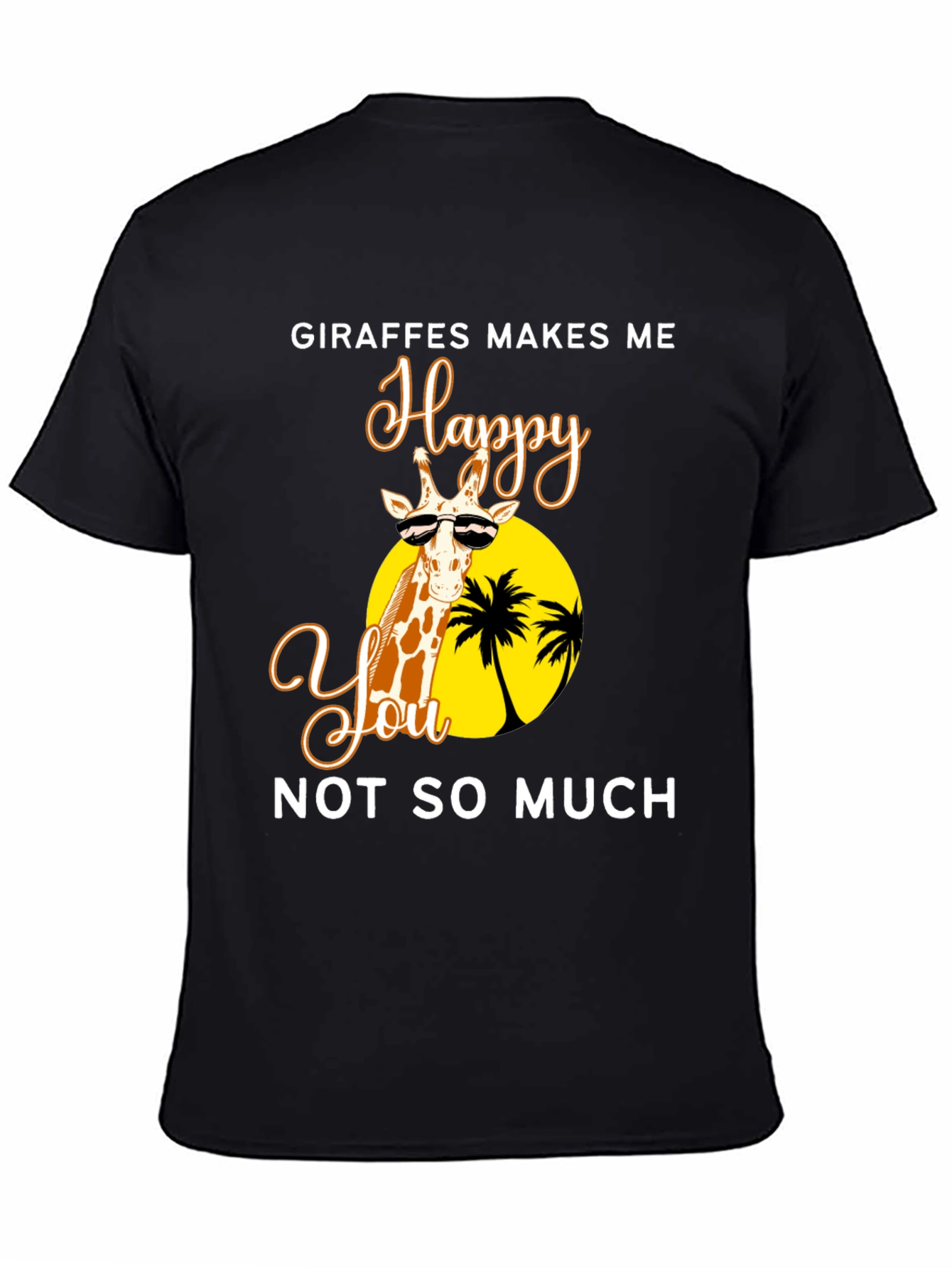 Giraffe Happy Tee - Unisex Novelty Graphic T-Shirt