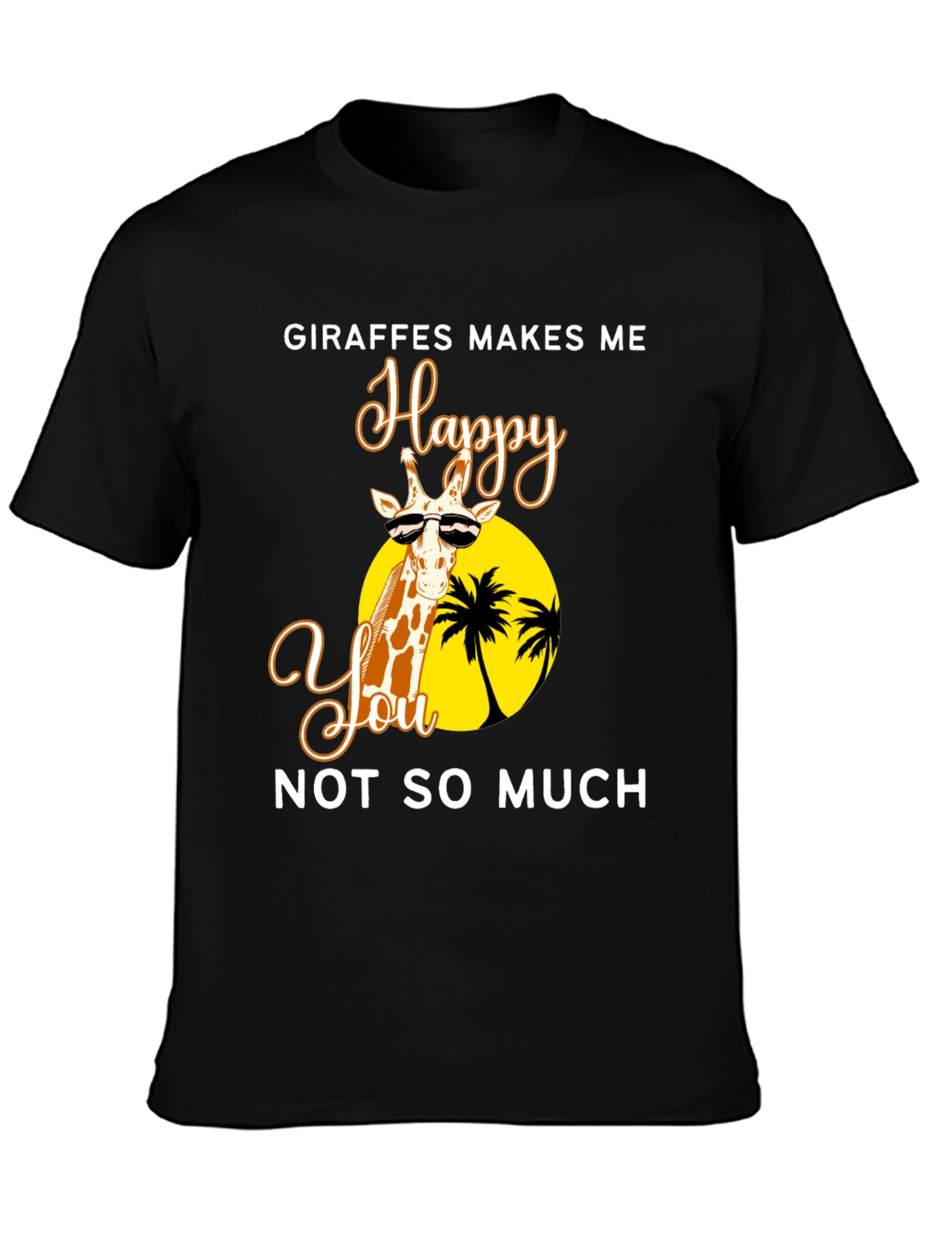 Giraffe Happy Tee - Unisex Novelty Graphic T-Shirt