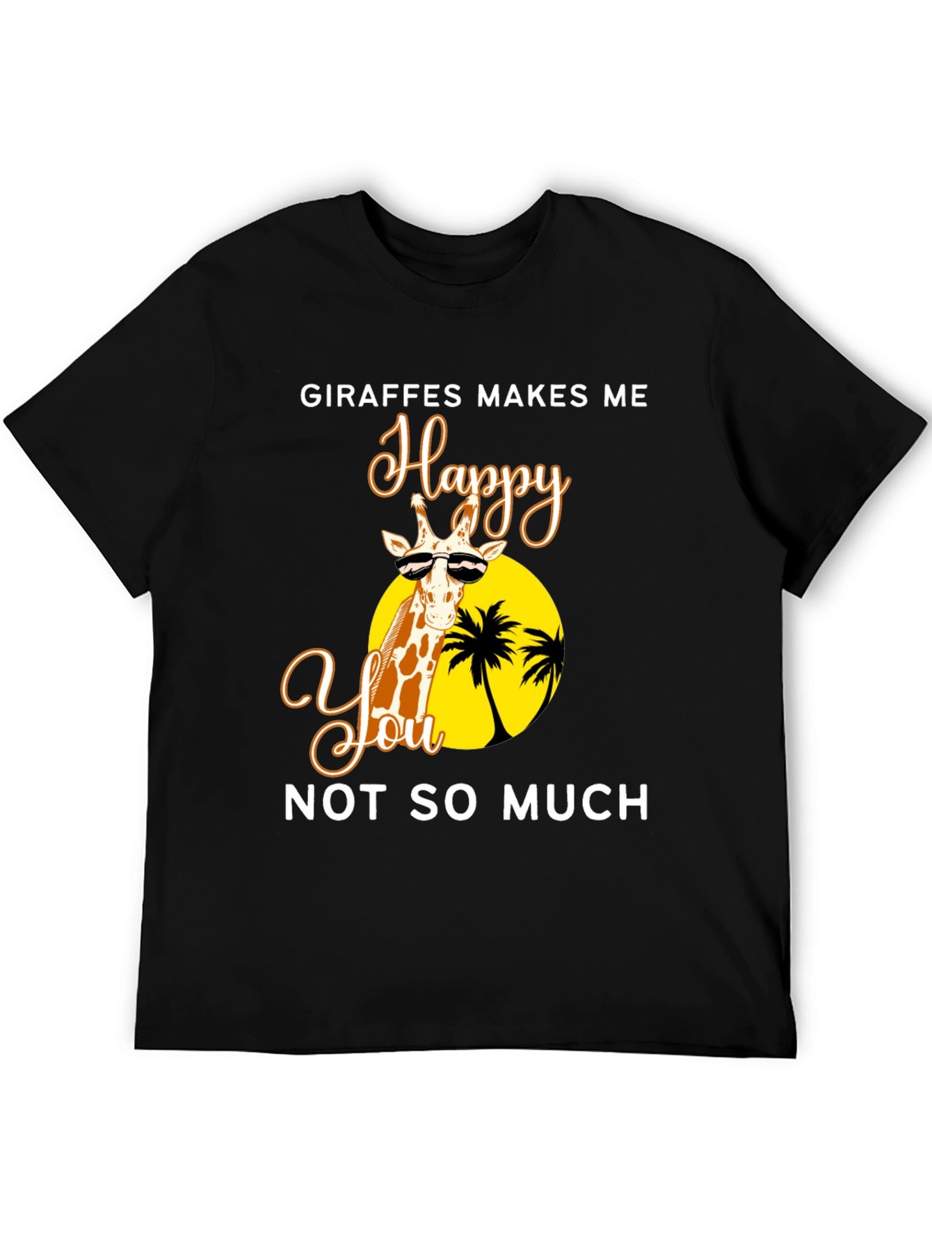 Giraffe Happy Tee - Unisex Novelty Graphic T-Shirt