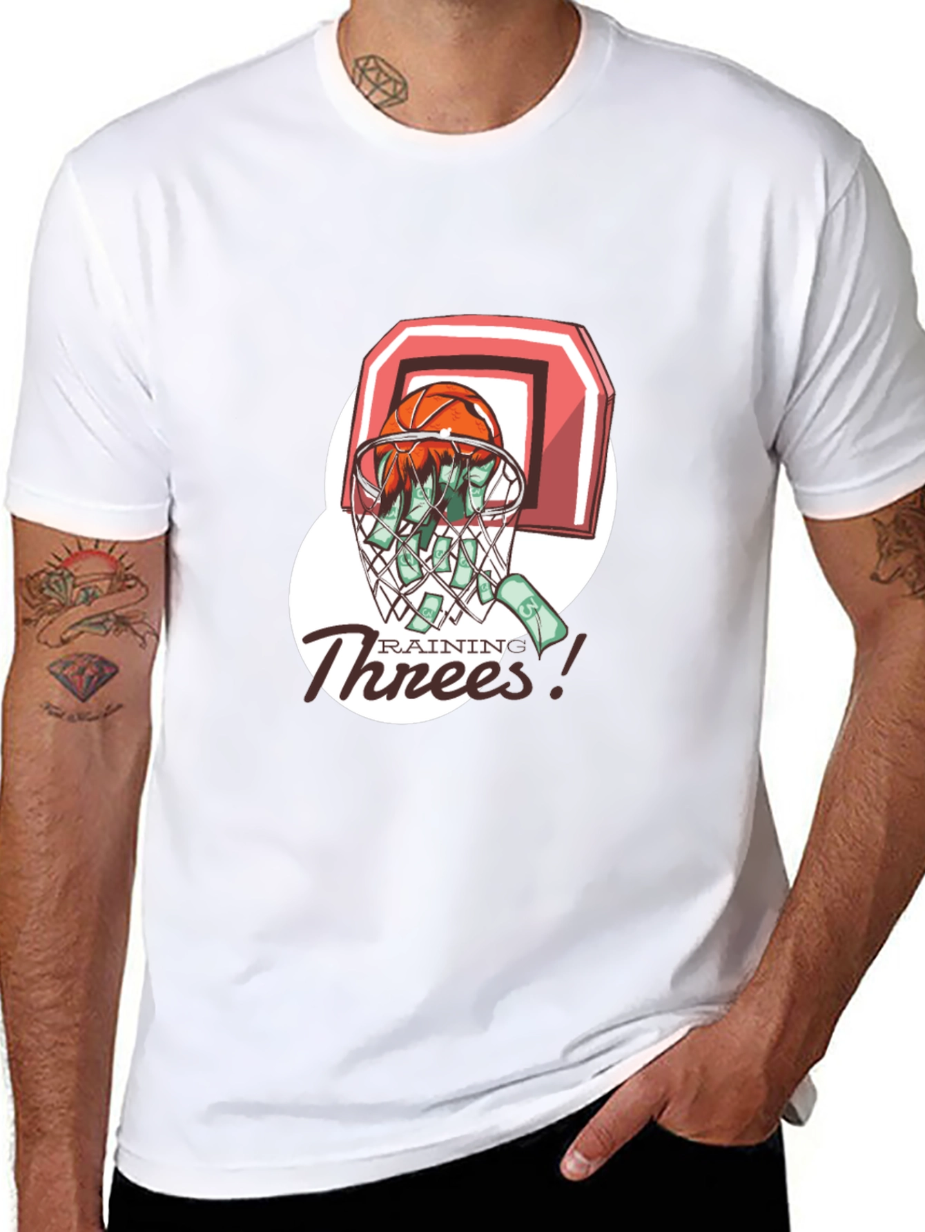 Rainin Threes Basketball Graphic Tee