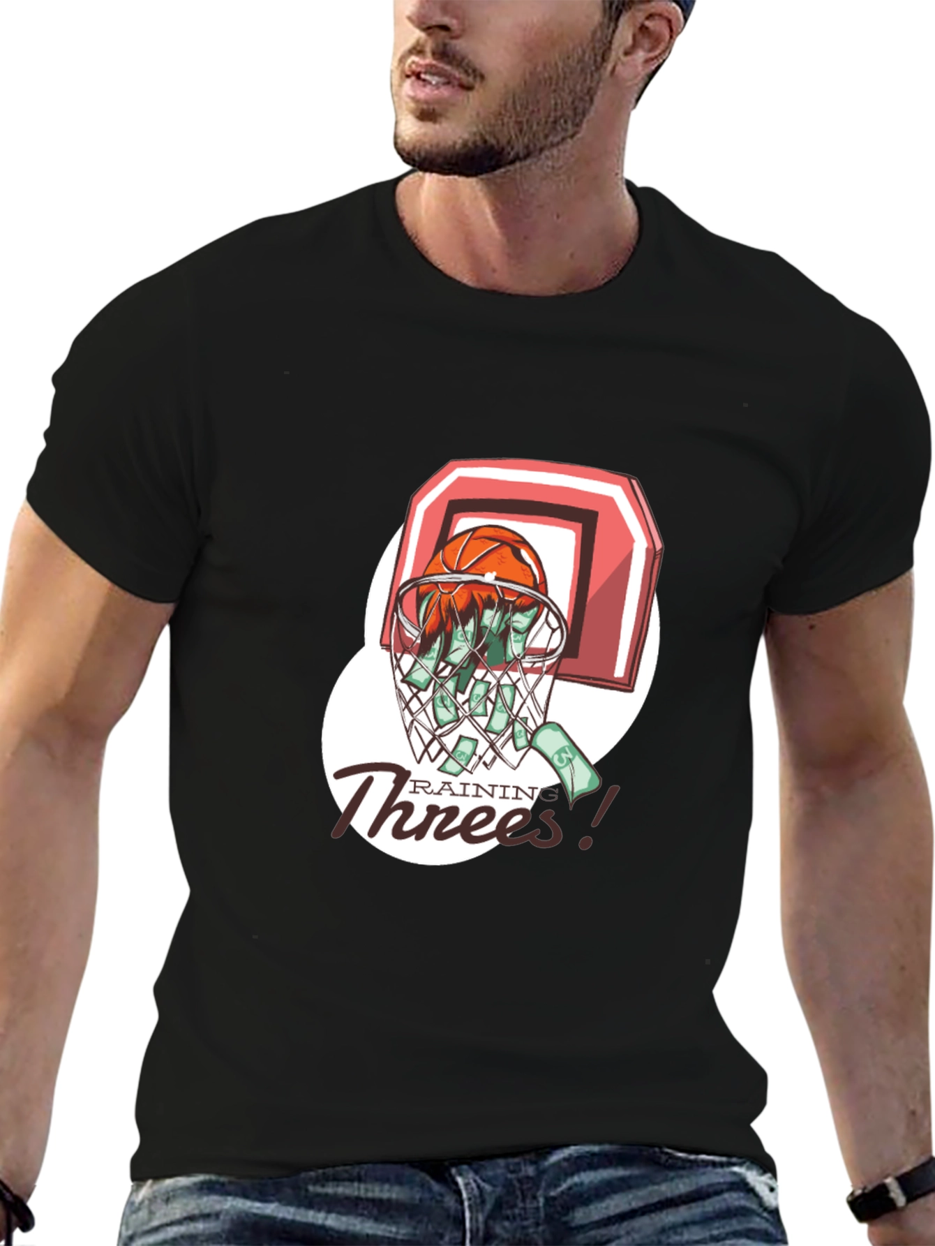 Rainin Threes Basketball Graphic Tee