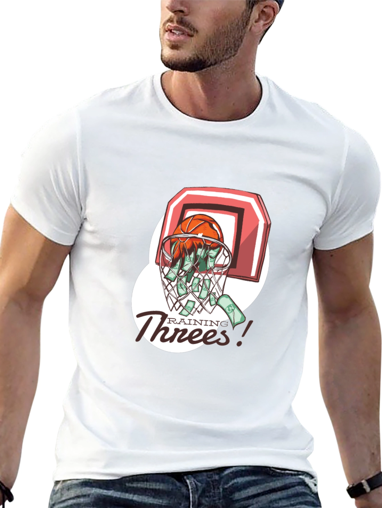 Rainin Threes Basketball Graphic Tee