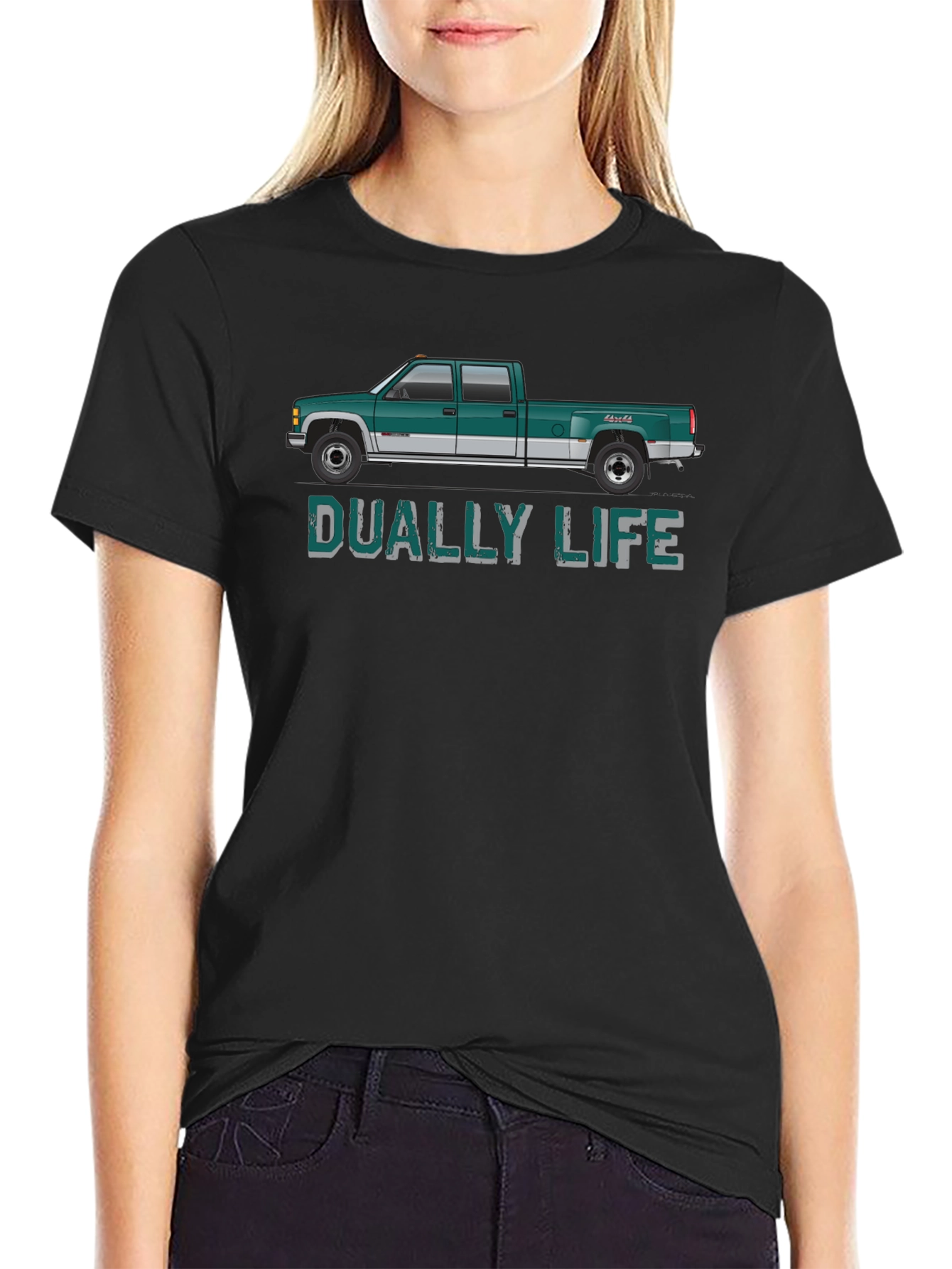 Dually Life Truck Graphic T-Shirt - Black