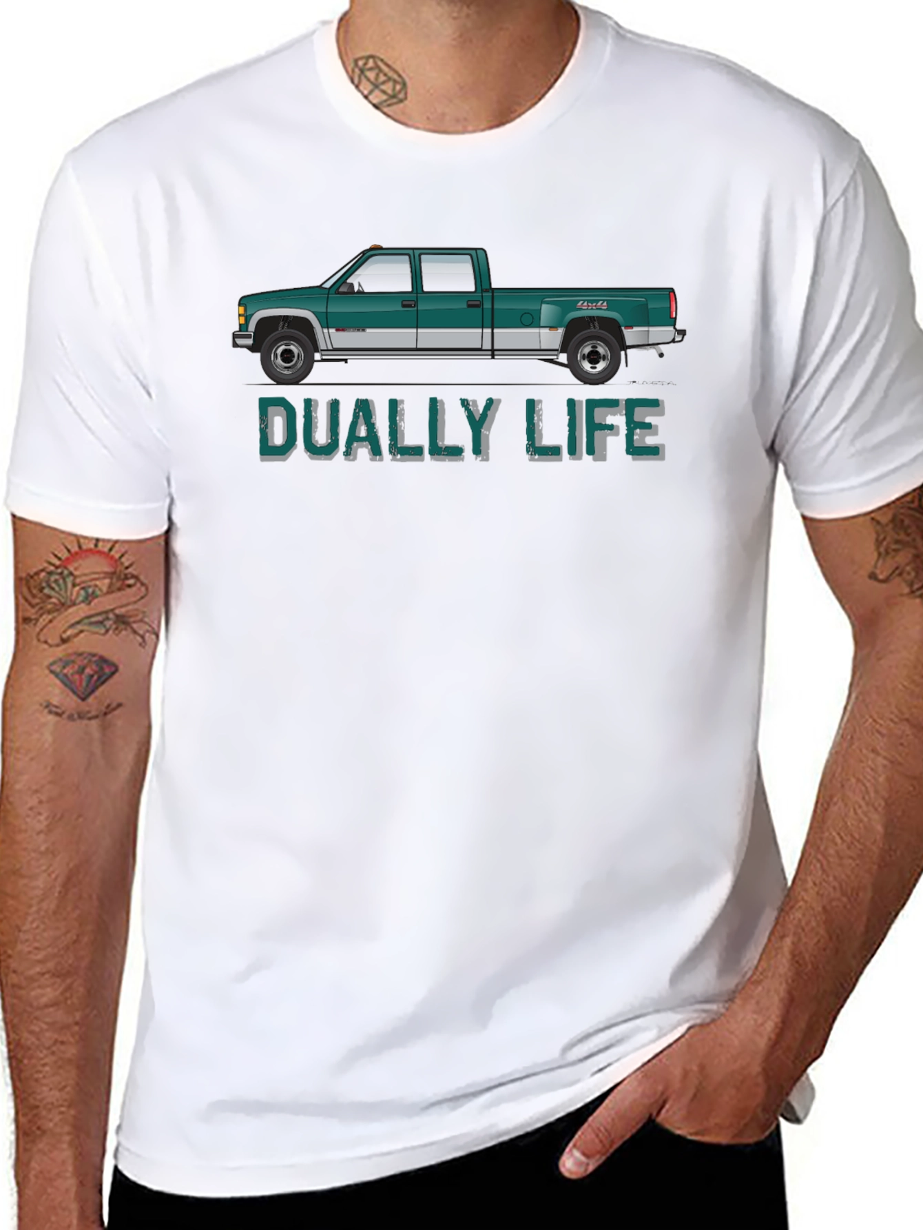 Dually Life Truck Graphic T-Shirt - Black